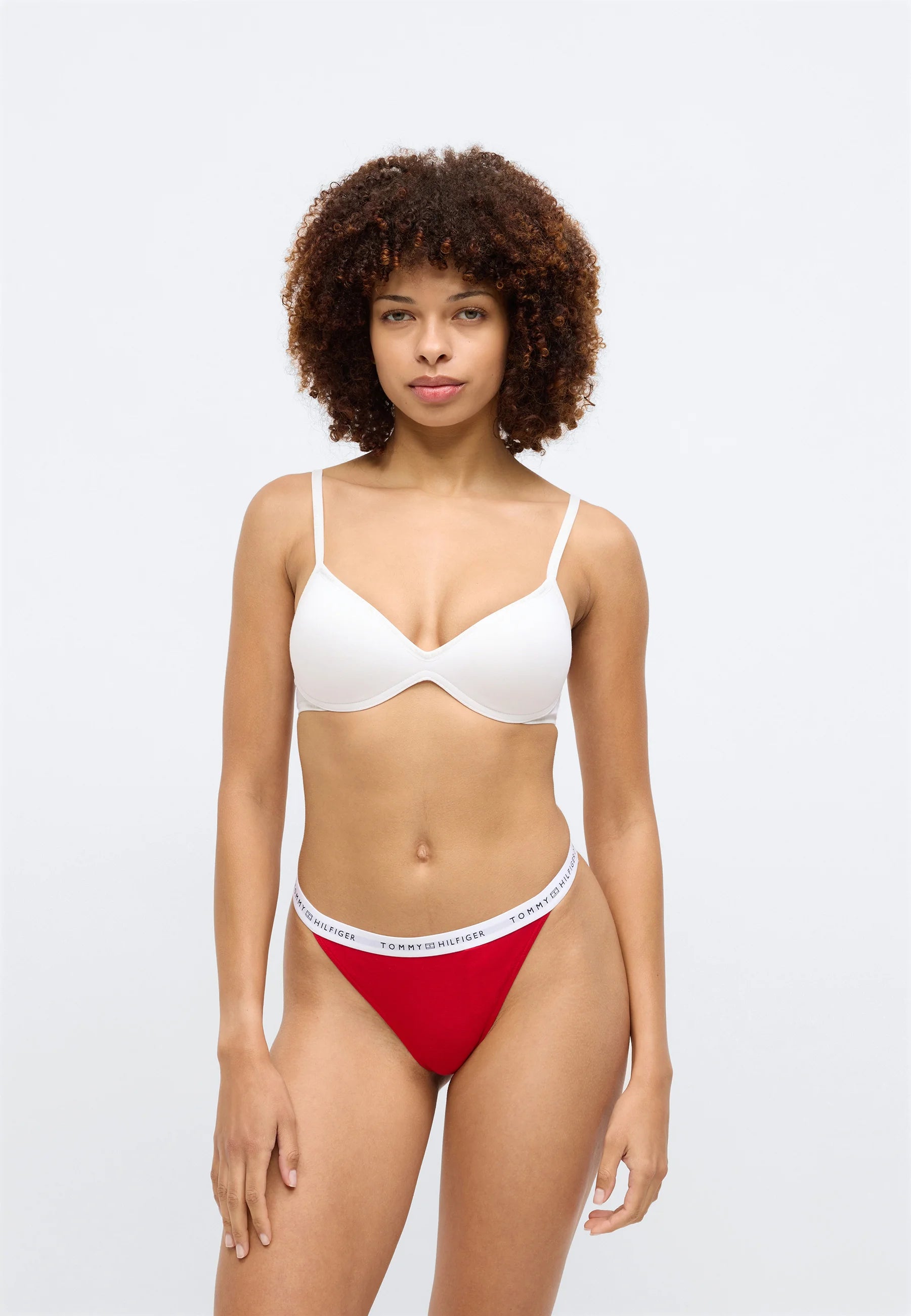 Tommy Hilfiger Logo-Tanga mit Bund – Primärrot