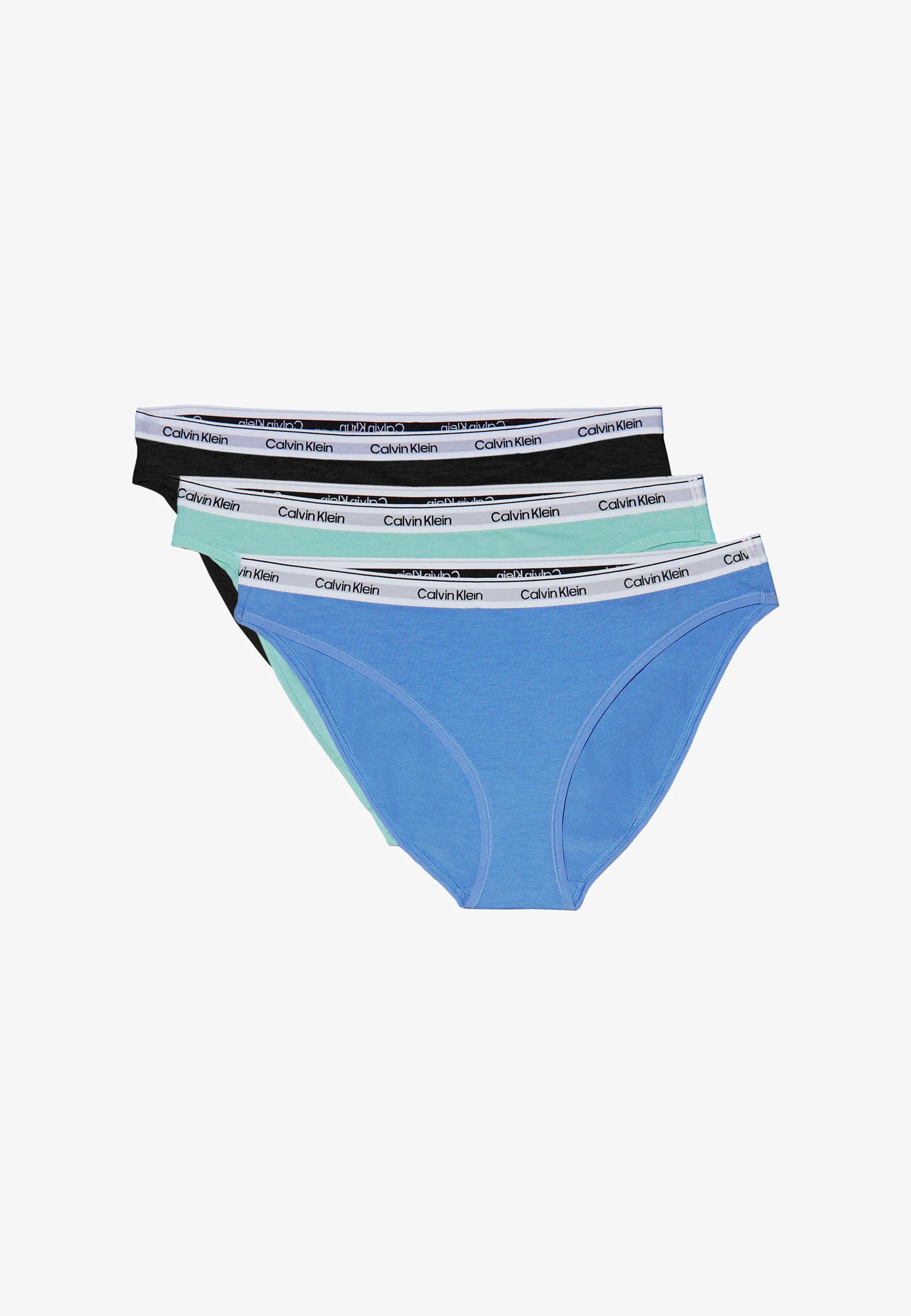 Calvin Klein Modern Logo Slips – 3er-Pack, Sterlingblau, Schwarz, Gletscher