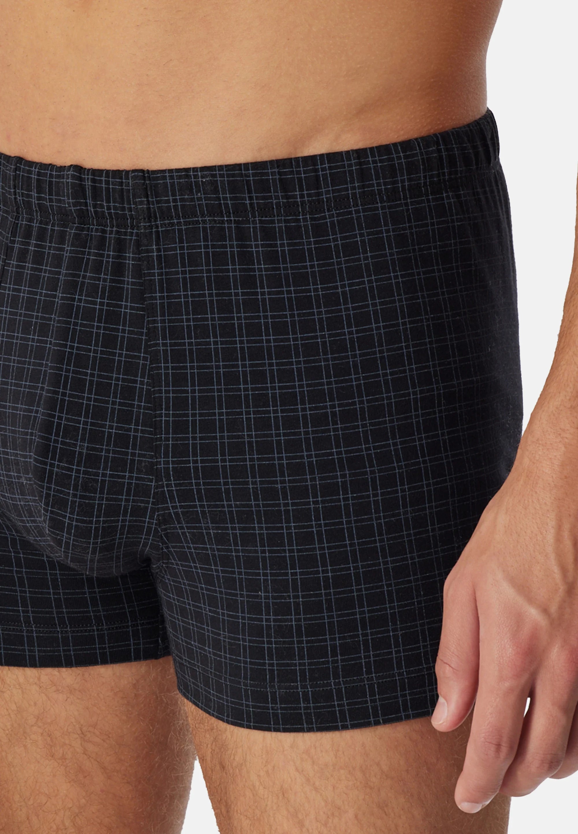 Schiesser Casual Cotton 5 Pack Trunks – Black, Dark Blue