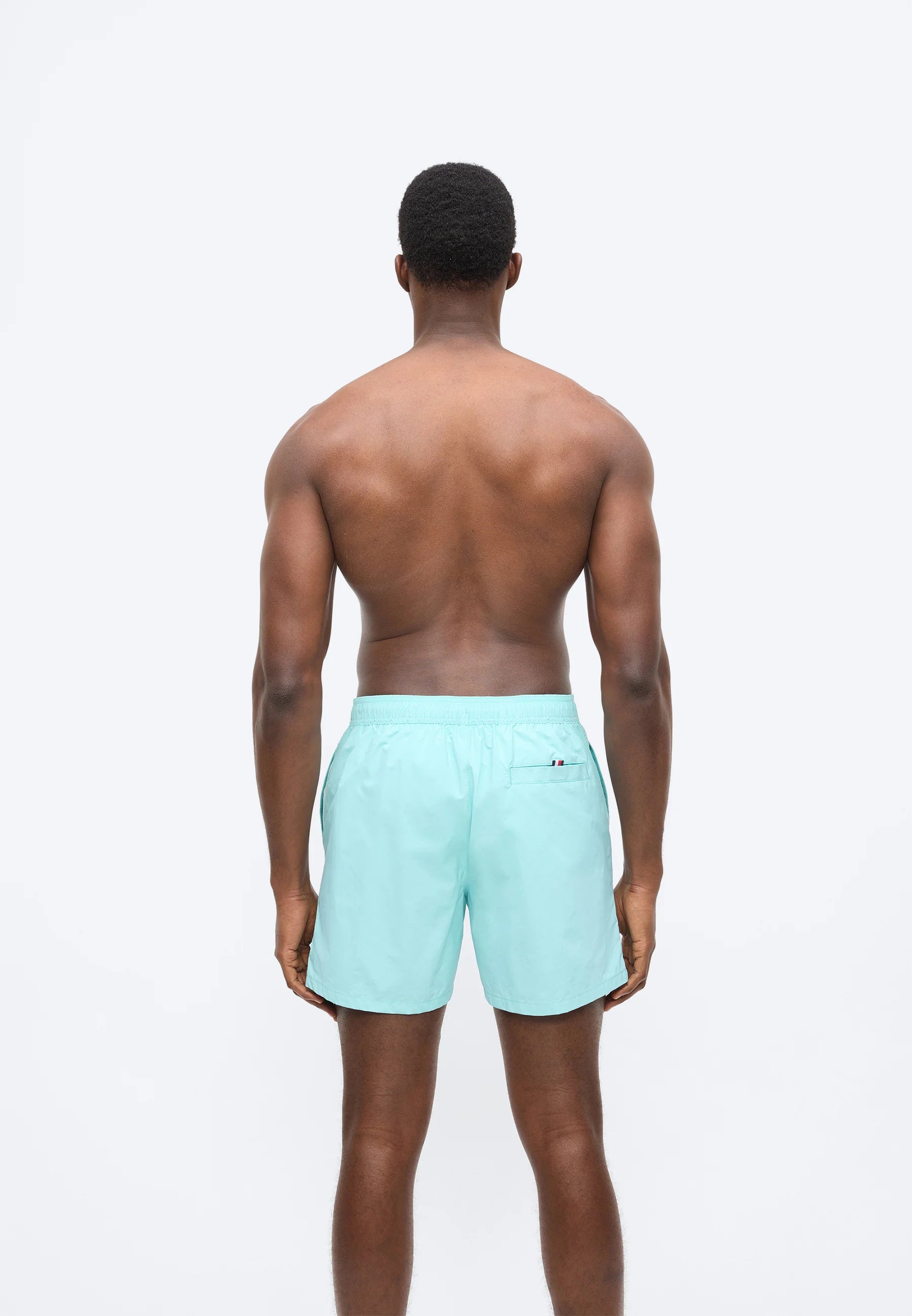 Tommy Hilfiger Script Logo Swim Shorts – Arctic Aqua
