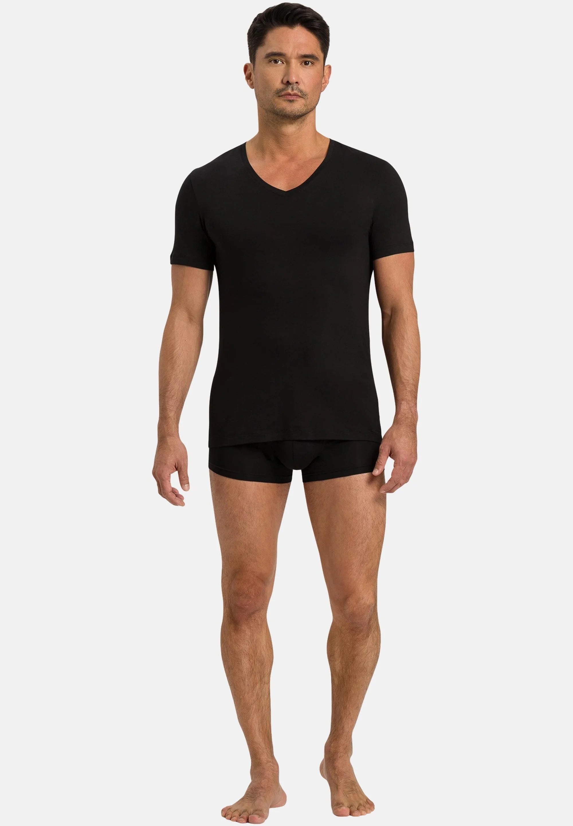 HANRO 2 Pack Cotton Stretch Trunks – Black, Dark Blue