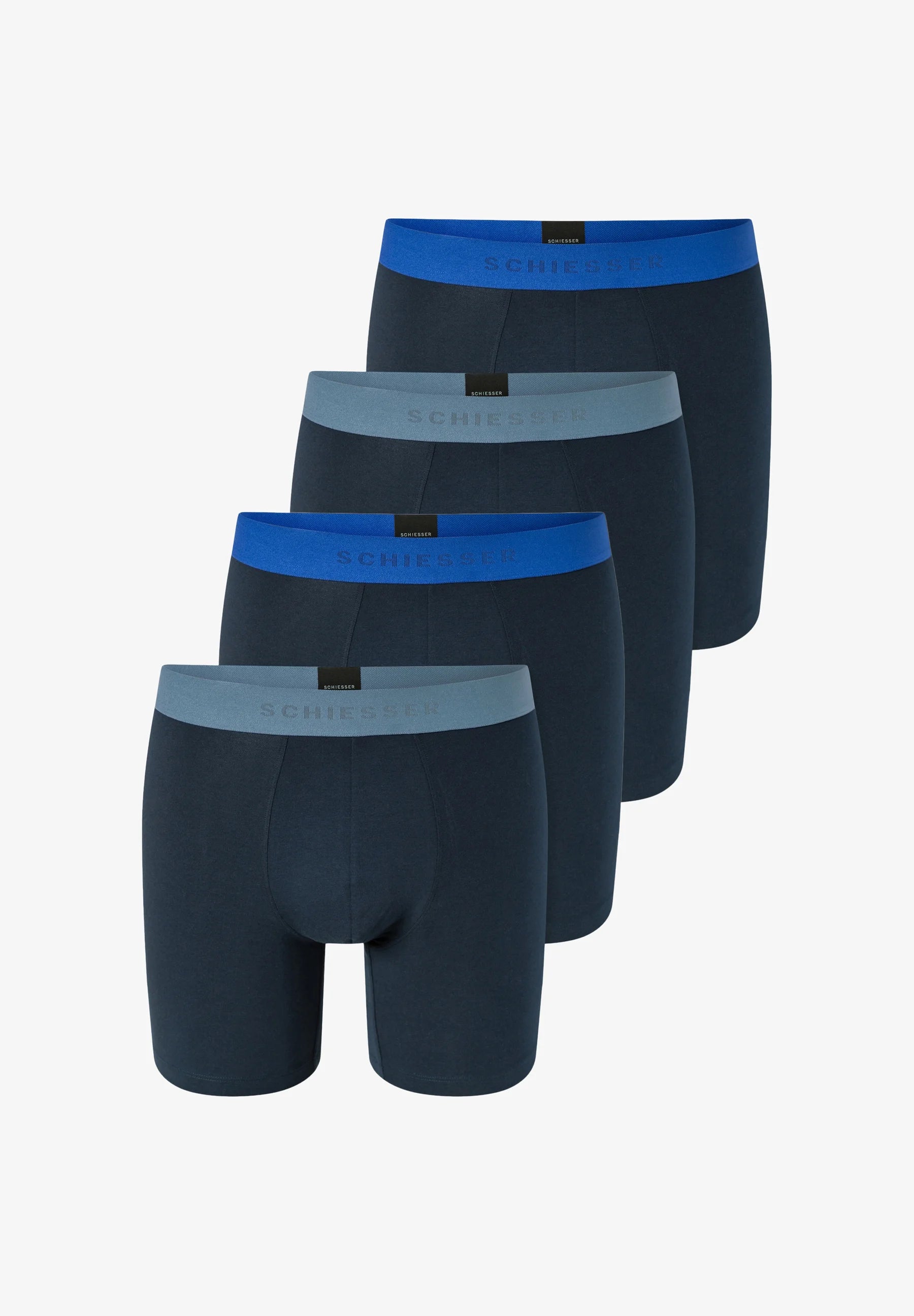 Lot de 4 boxers Schiesser en coton stretch – Bleu foncé