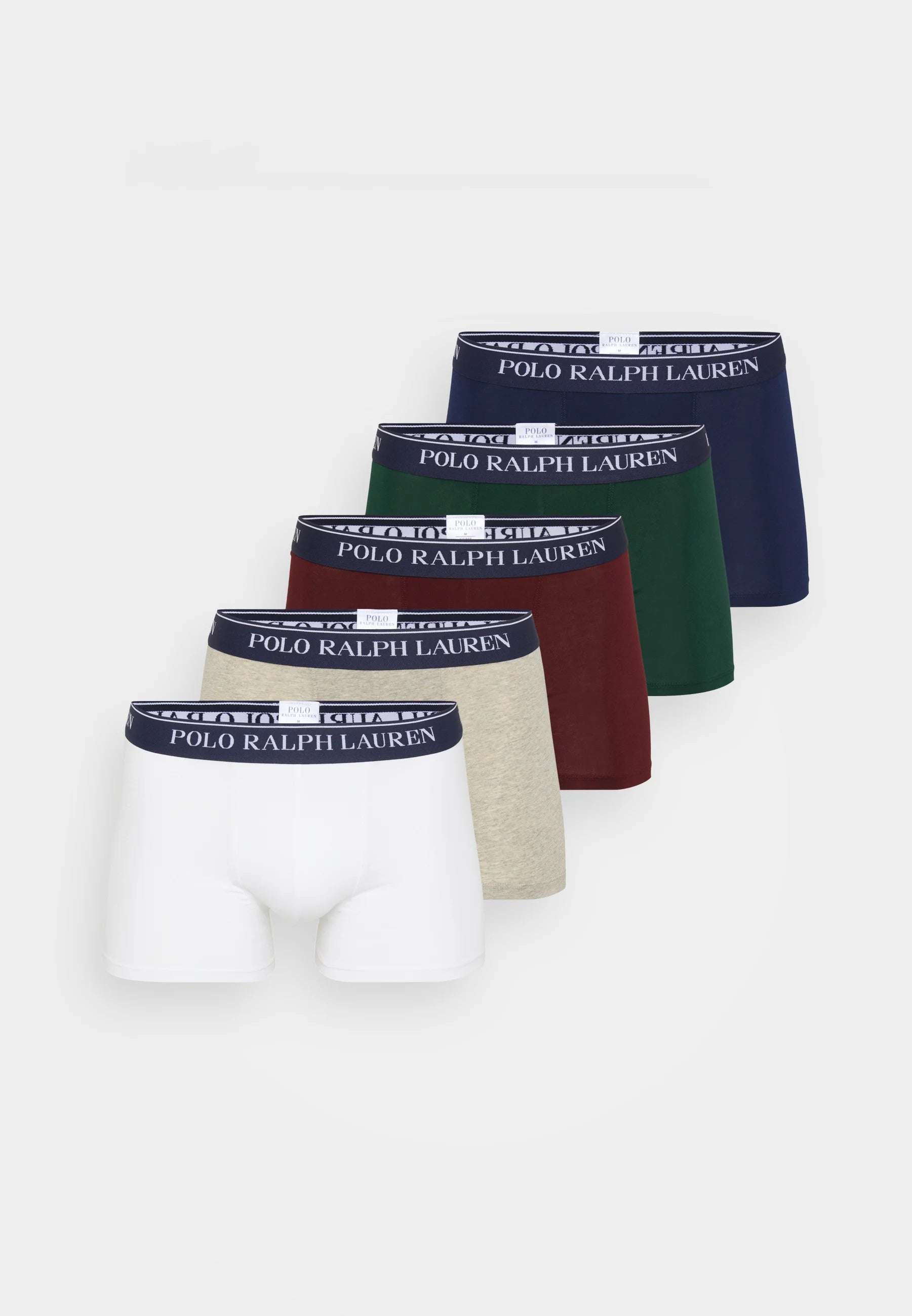 Polo Ralph Lauren Cotton Stretch Trunks – 5 Pack – Navy, Grey, Green, Wine, White