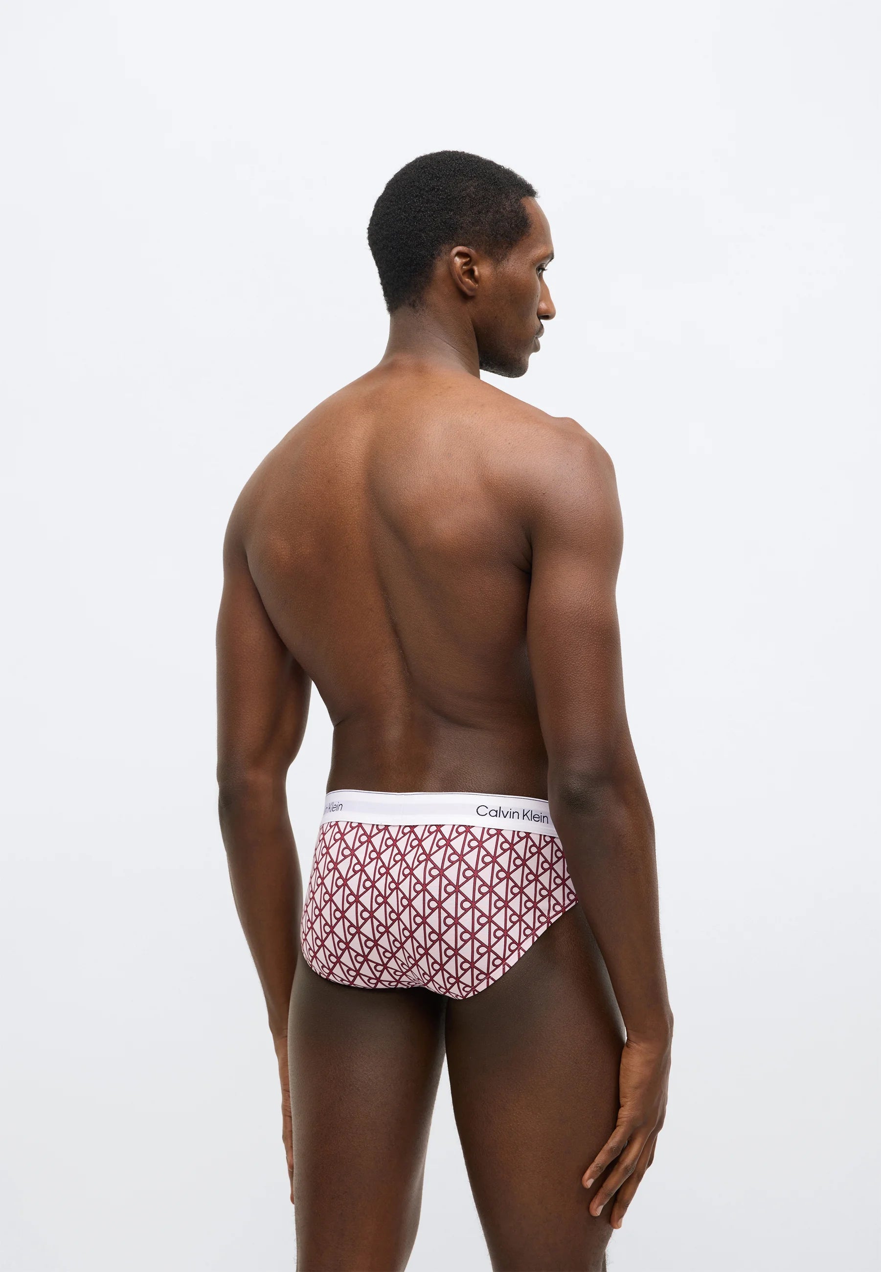 Calvin Klein Icon Cotton Stretch Hip Briefs – 3 Pack – Black, Soft Blush, Burgundy Print