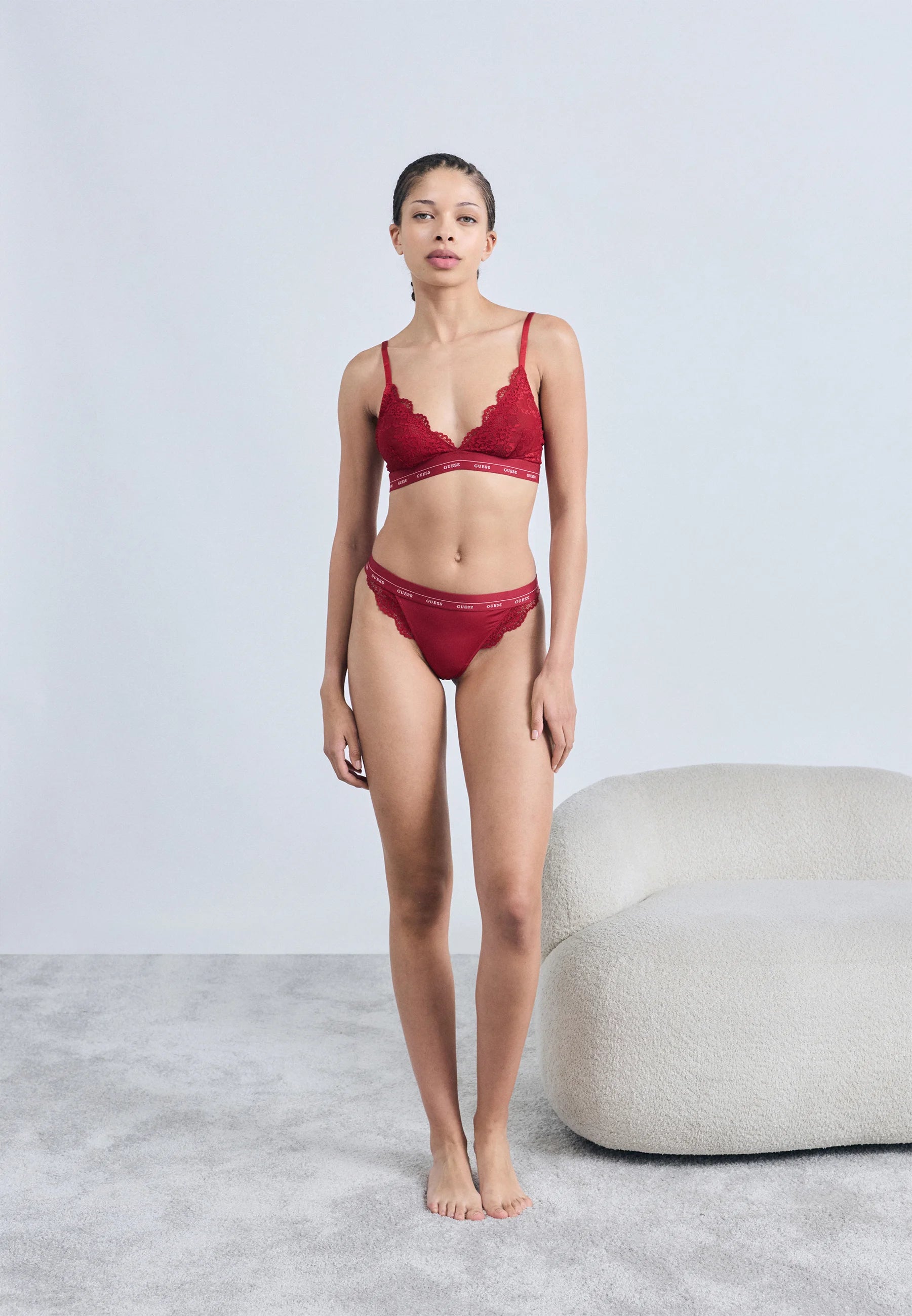 Guess Jane Lace Brazilian Briefs – Siren Red