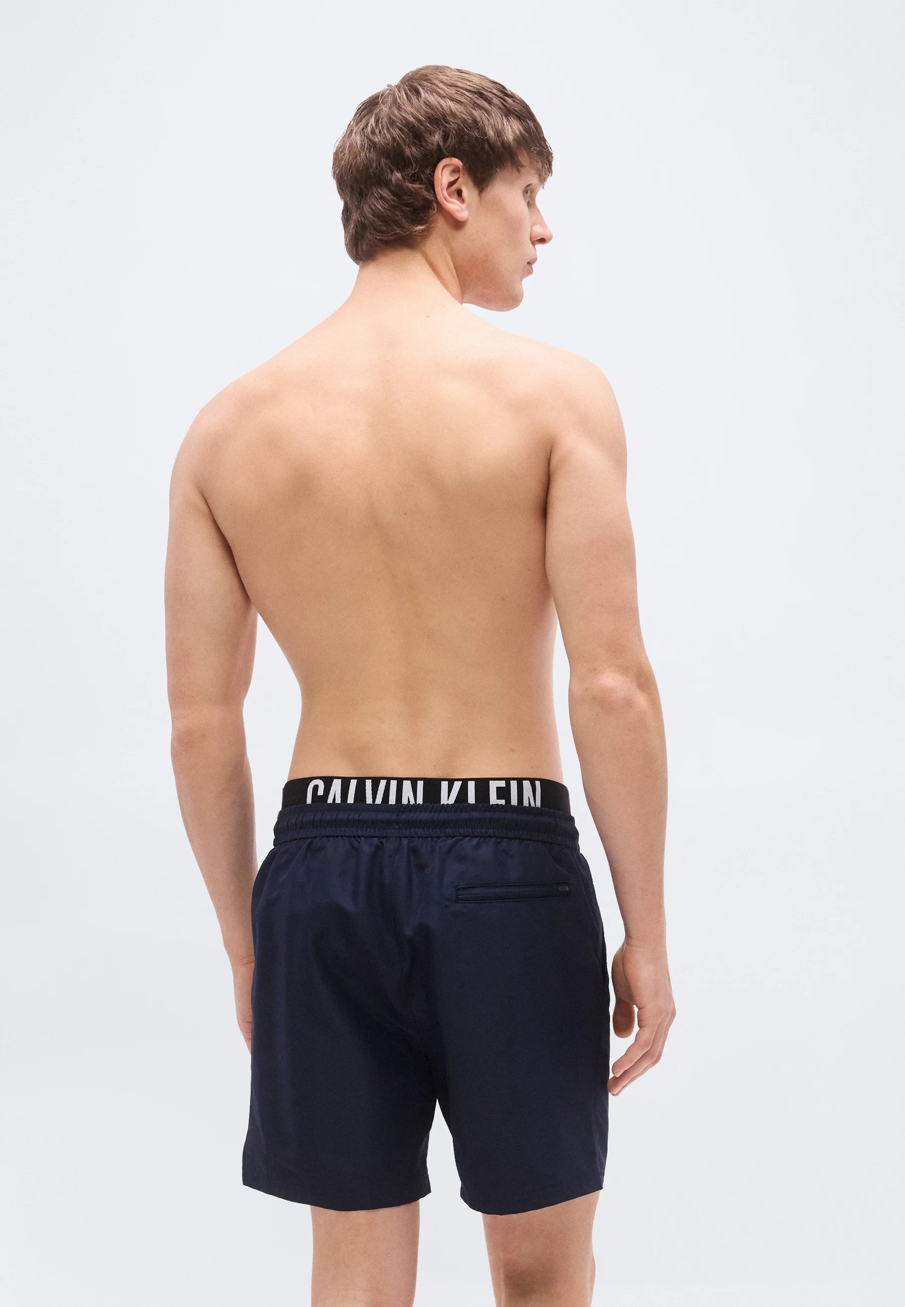 Short de bain moyen à cordon de serrage Calvin Klein - Bleu foncé