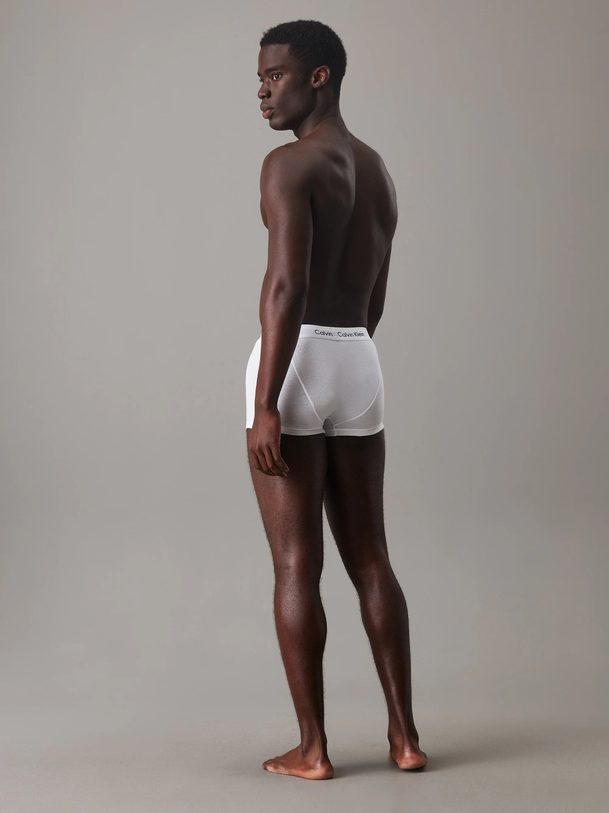 Calvin Klein Cotton Stretch Trunks – 3er-Pack – Weiß, Rot-Ingwer