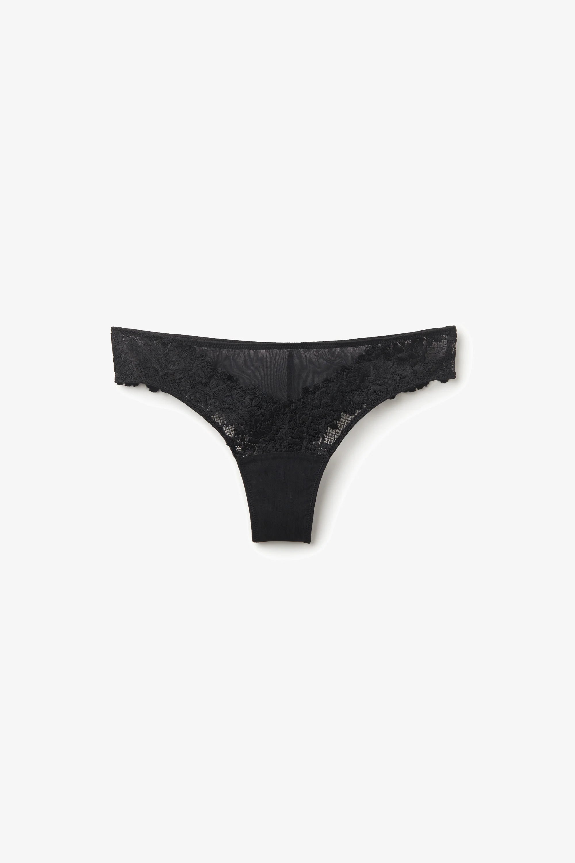 Intimissimi Pretty Flowers Brazilská tanga – černá