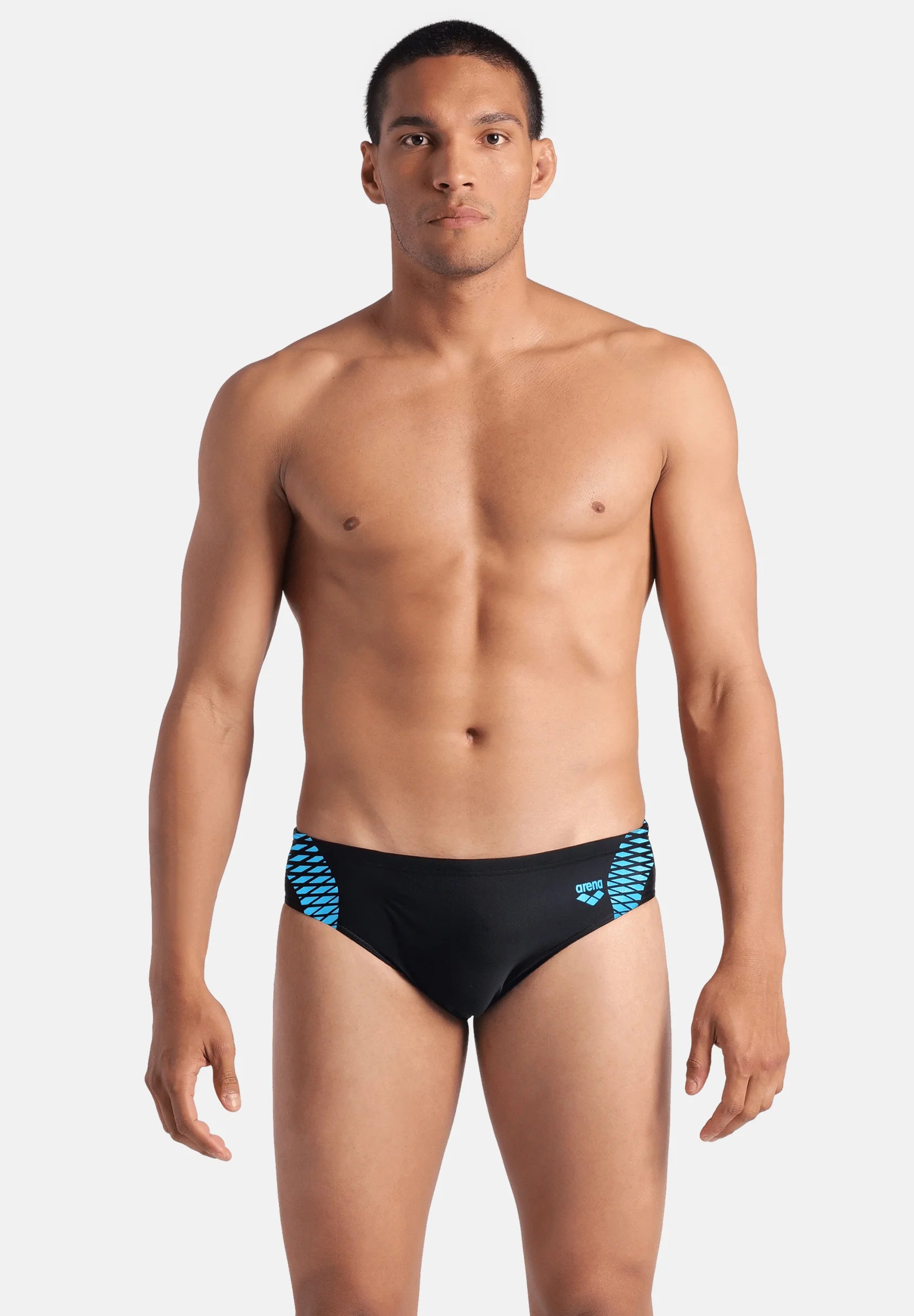 Slip de bain Arena Openings – Noir, Turquoise