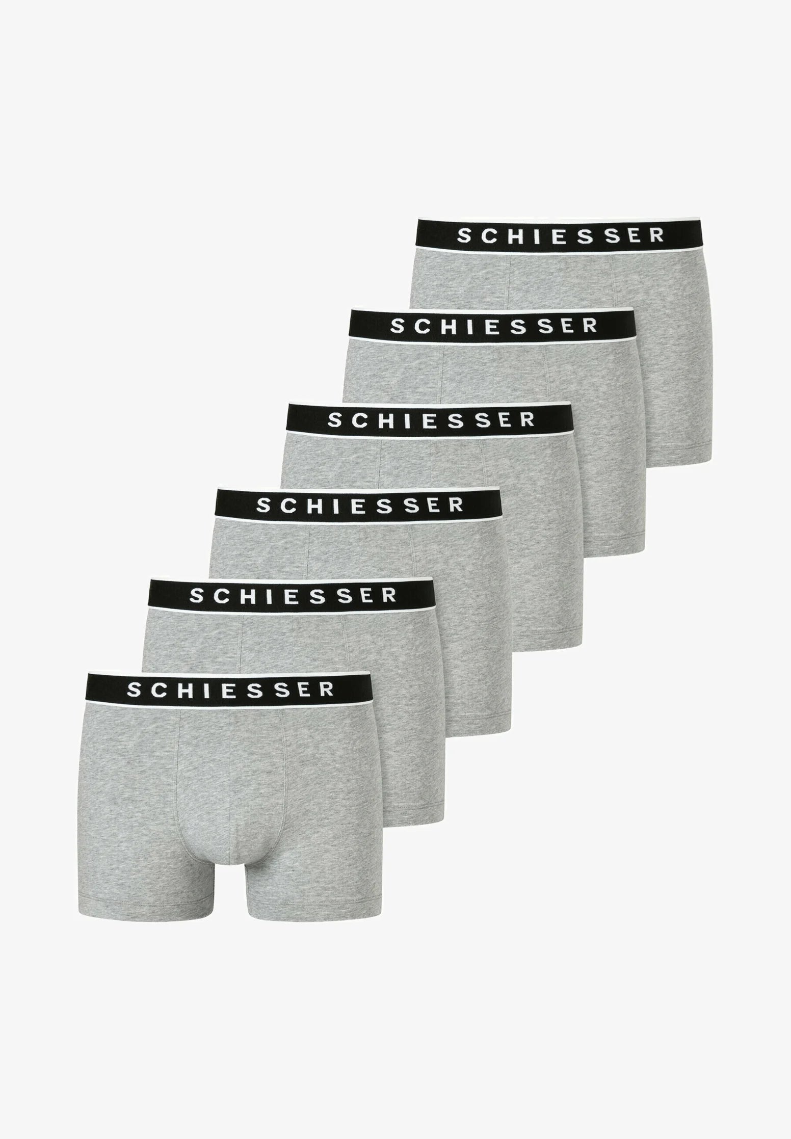 Lot de 6 boxers Schiesser Essential en coton – Gris chiné