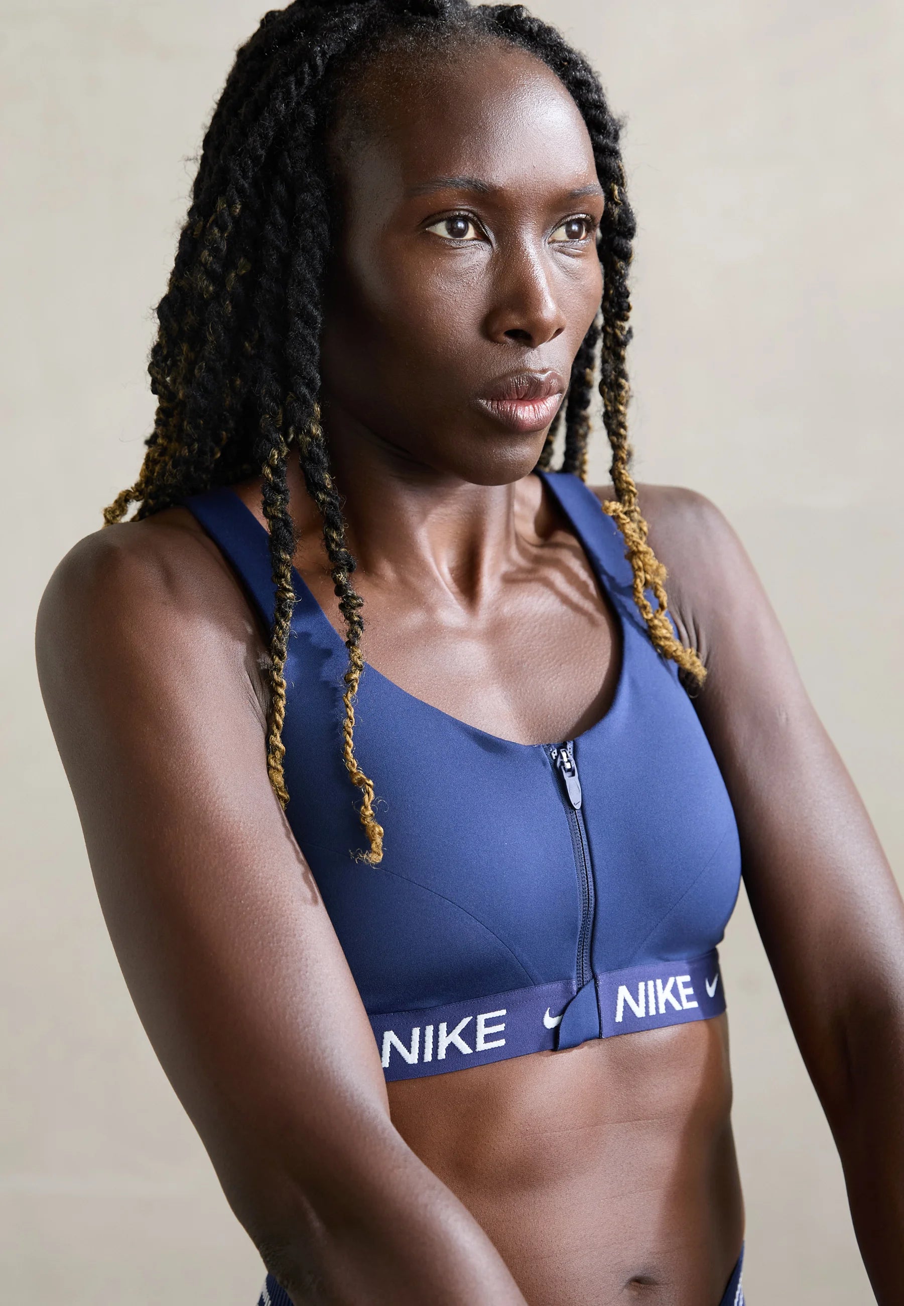 Nike Indy Zip High Support Sports Bra – Midnight Navy