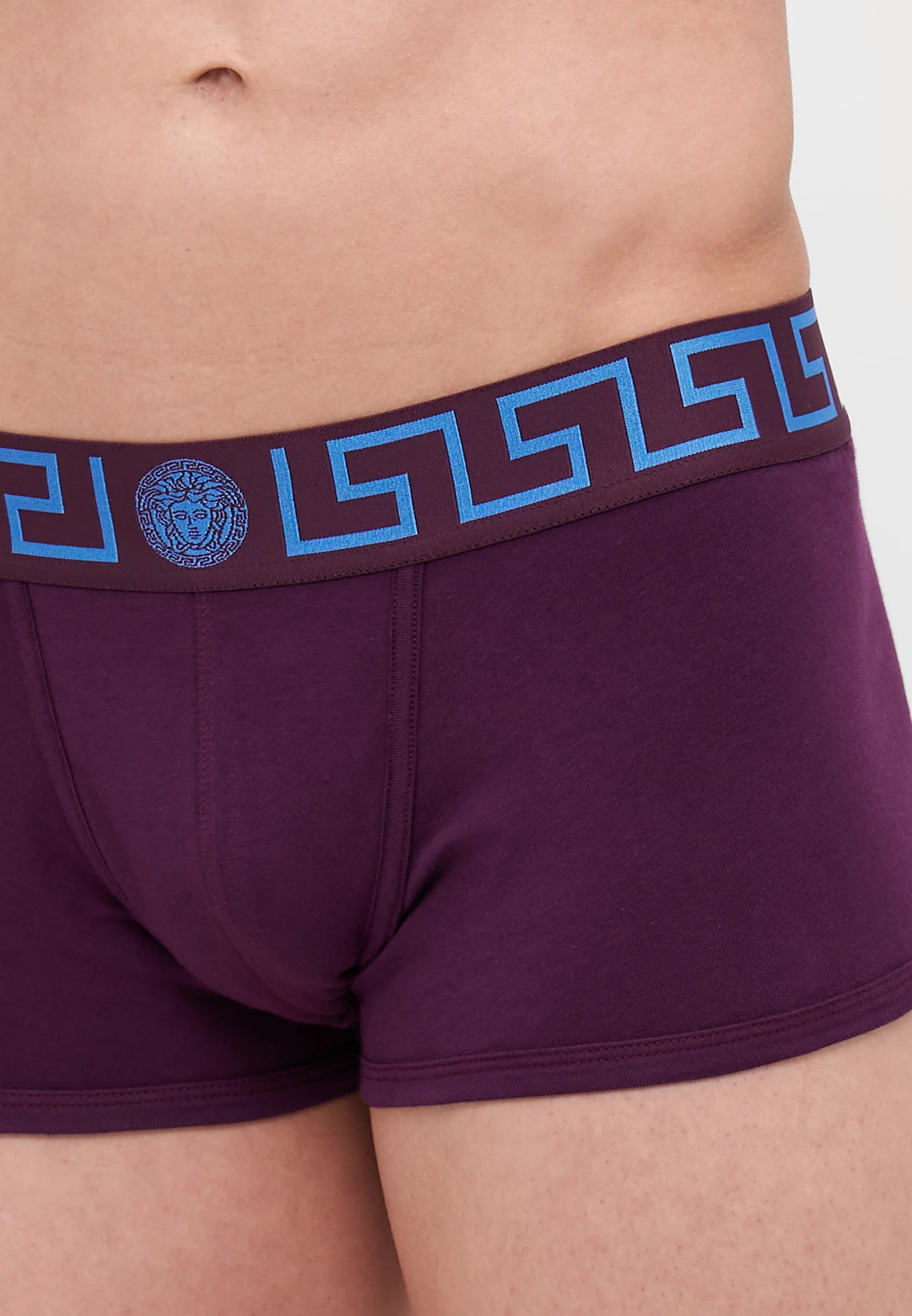 Versace Cotton Stretch Low Rise Trunks – tmavý lilek, inkoustově modrá