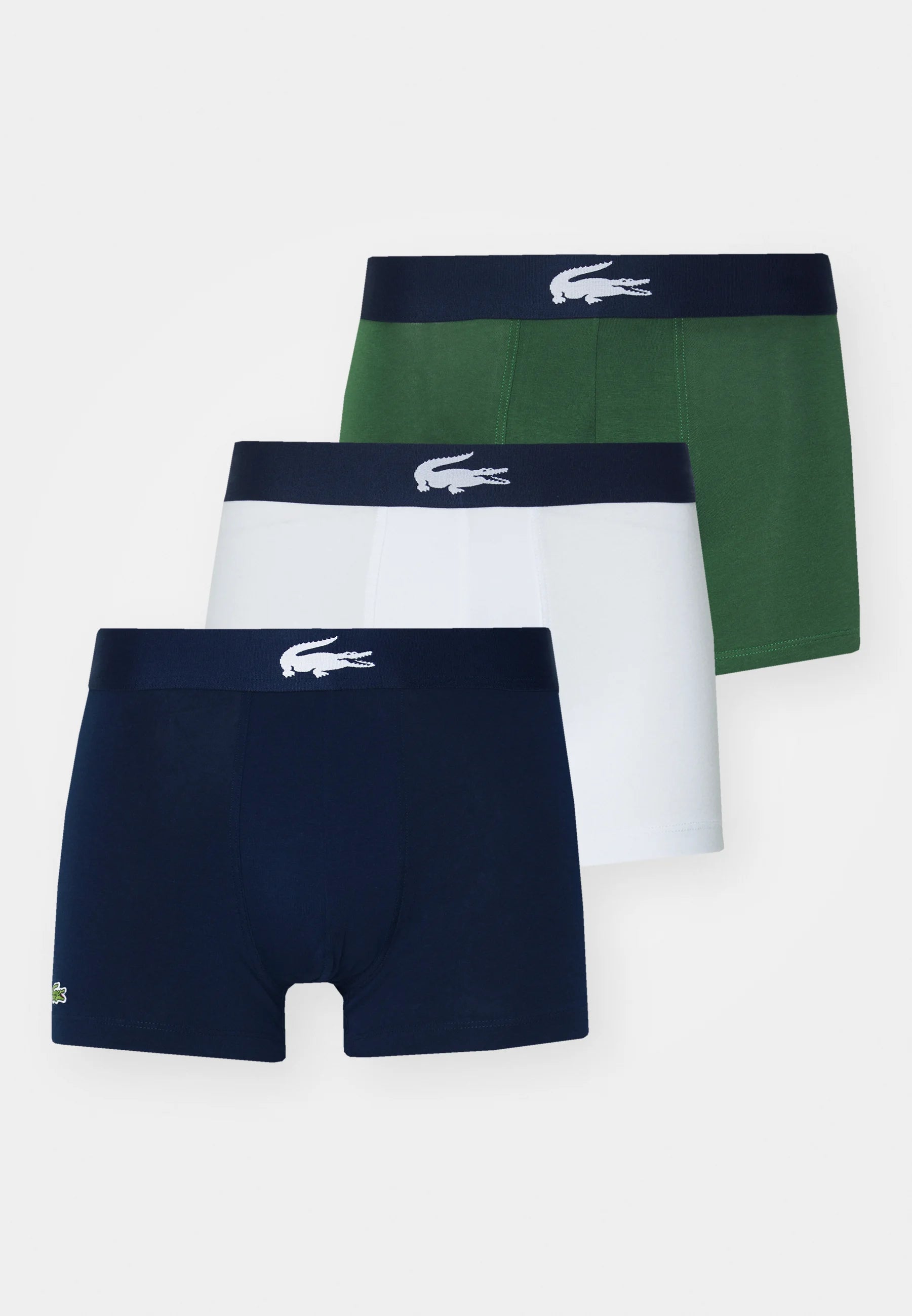 Lacoste Court Classic Stretch Trunks 3 Pack – Thyme, Navy Blue, White