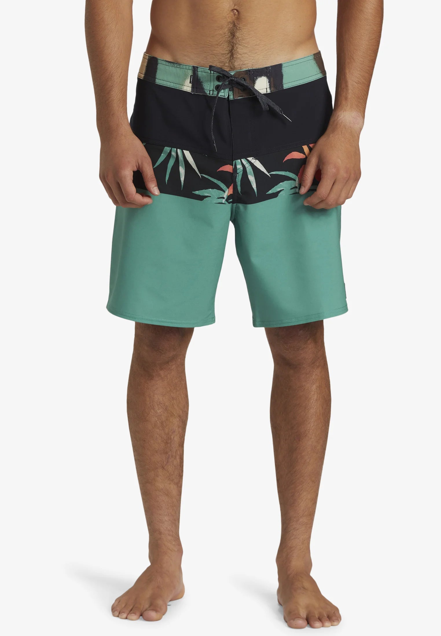 Short de bain Quiksilver Surfsilk Panel 18 – Turquoise, Vert clair