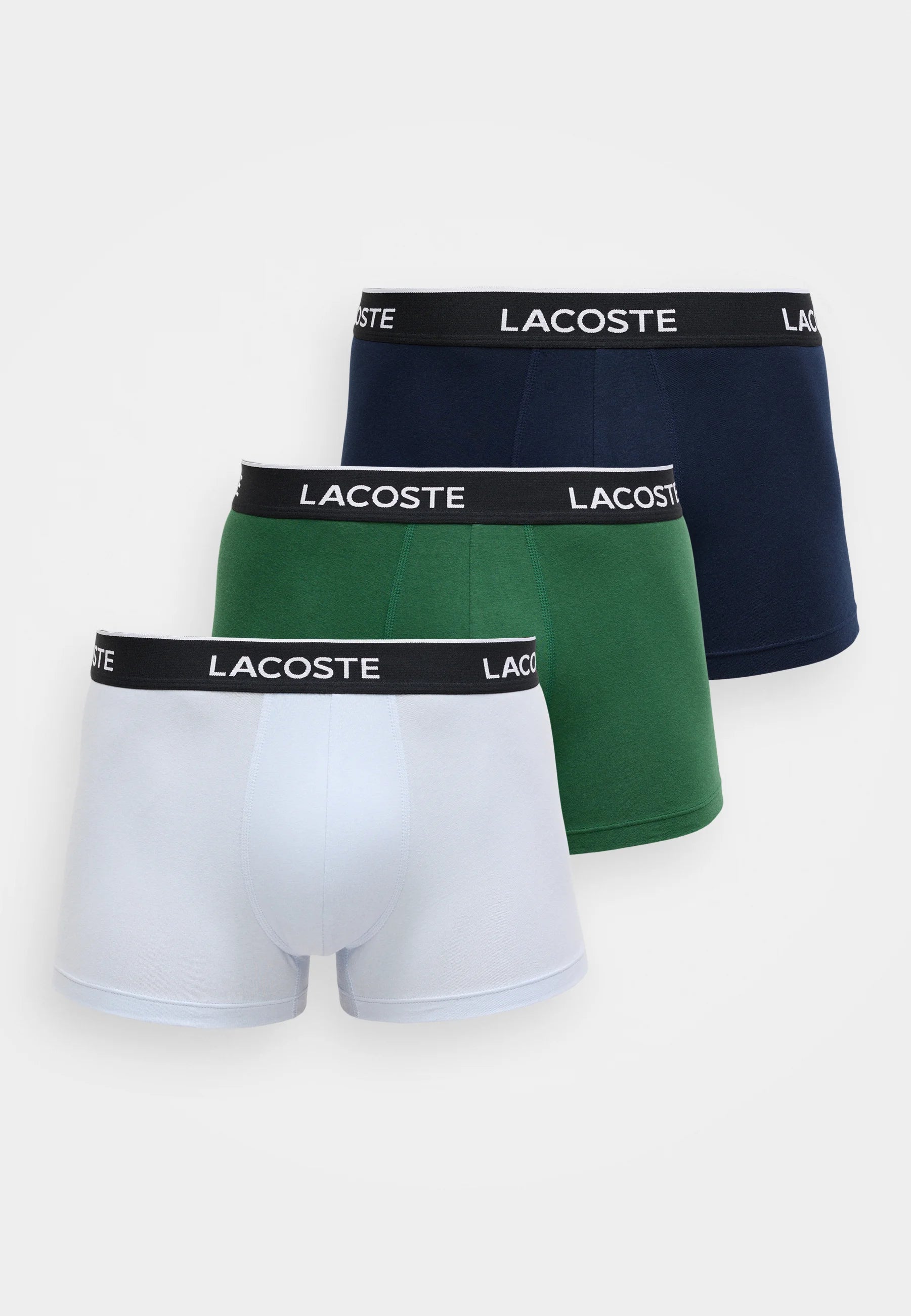 Lacoste Court Classic Stretch Trunks 3 Pack – zelená, tmavě modrá, světle modrá