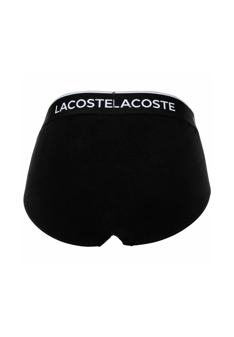Lacoste Lot de 6 slips décontractés stretch avec ceinture à logo – Noir, Gris, Blanc
