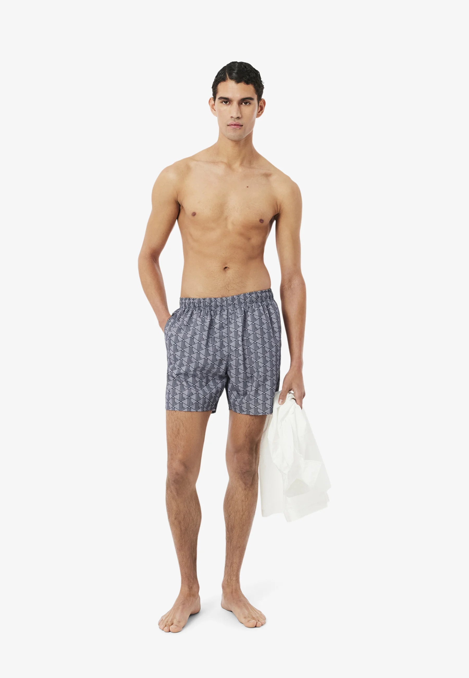 Lacoste Maillot De Bain Short De Bain – Gris Fonce Gris-Yin