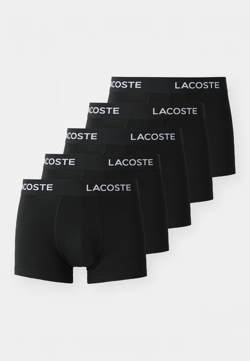 Lacoste 5 Pack Stretch Trunks – Black