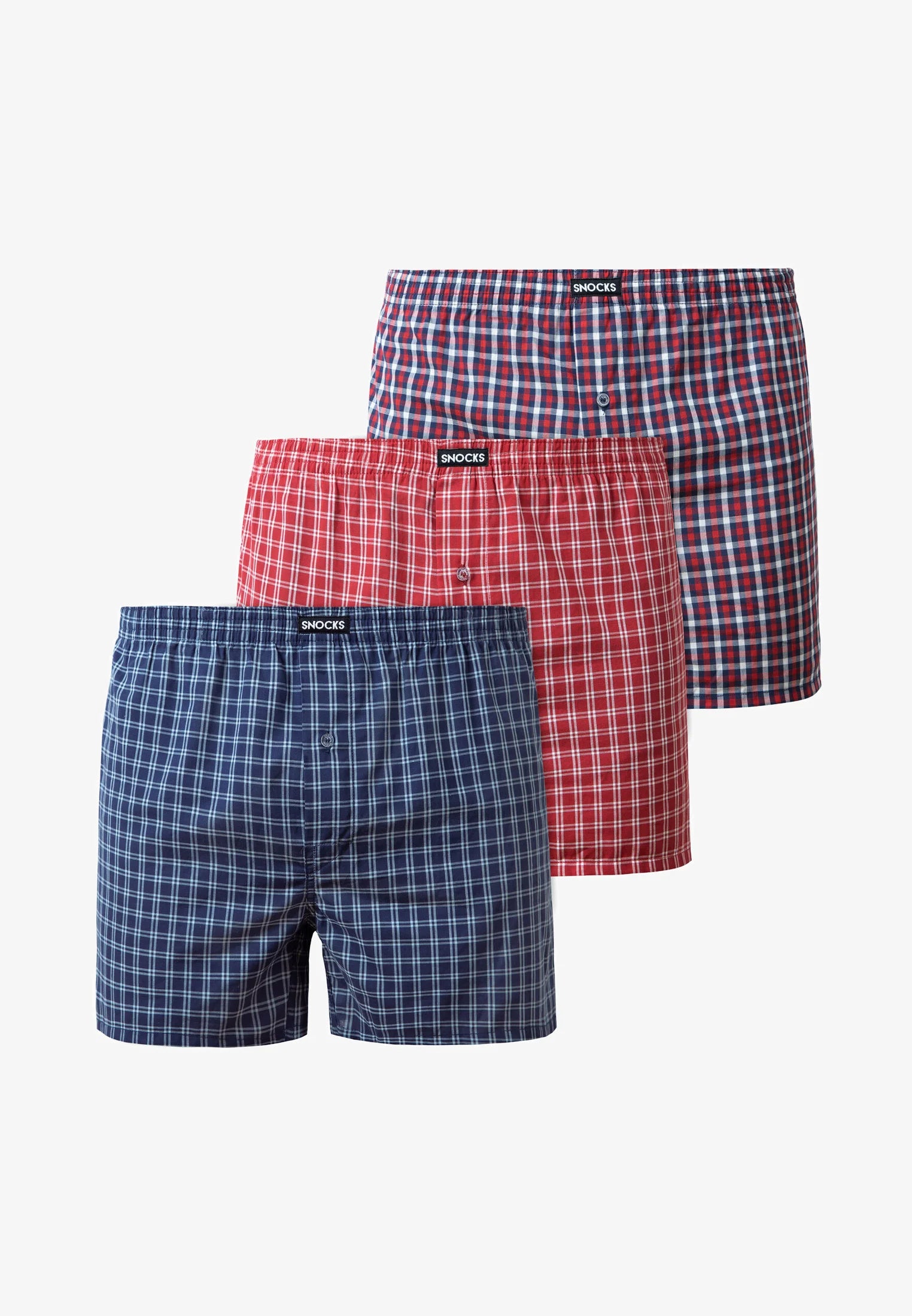 SNOCKS American 3 Pack Boxer Shorts – Small Check Pattern