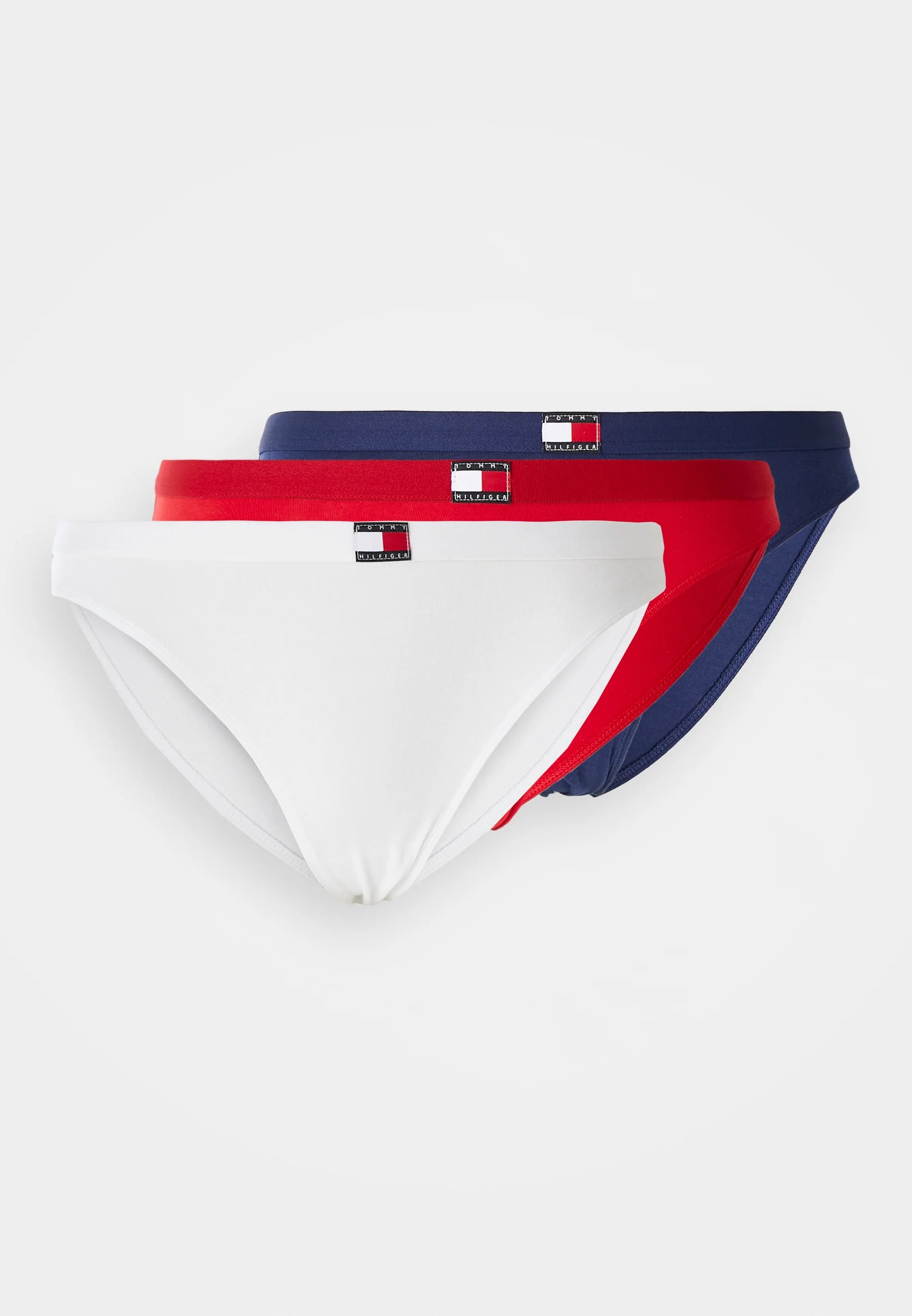 Tommy Hilfiger Heritage Lot de 3 slips, blanc, rouge primaire, bleu marine preppy
