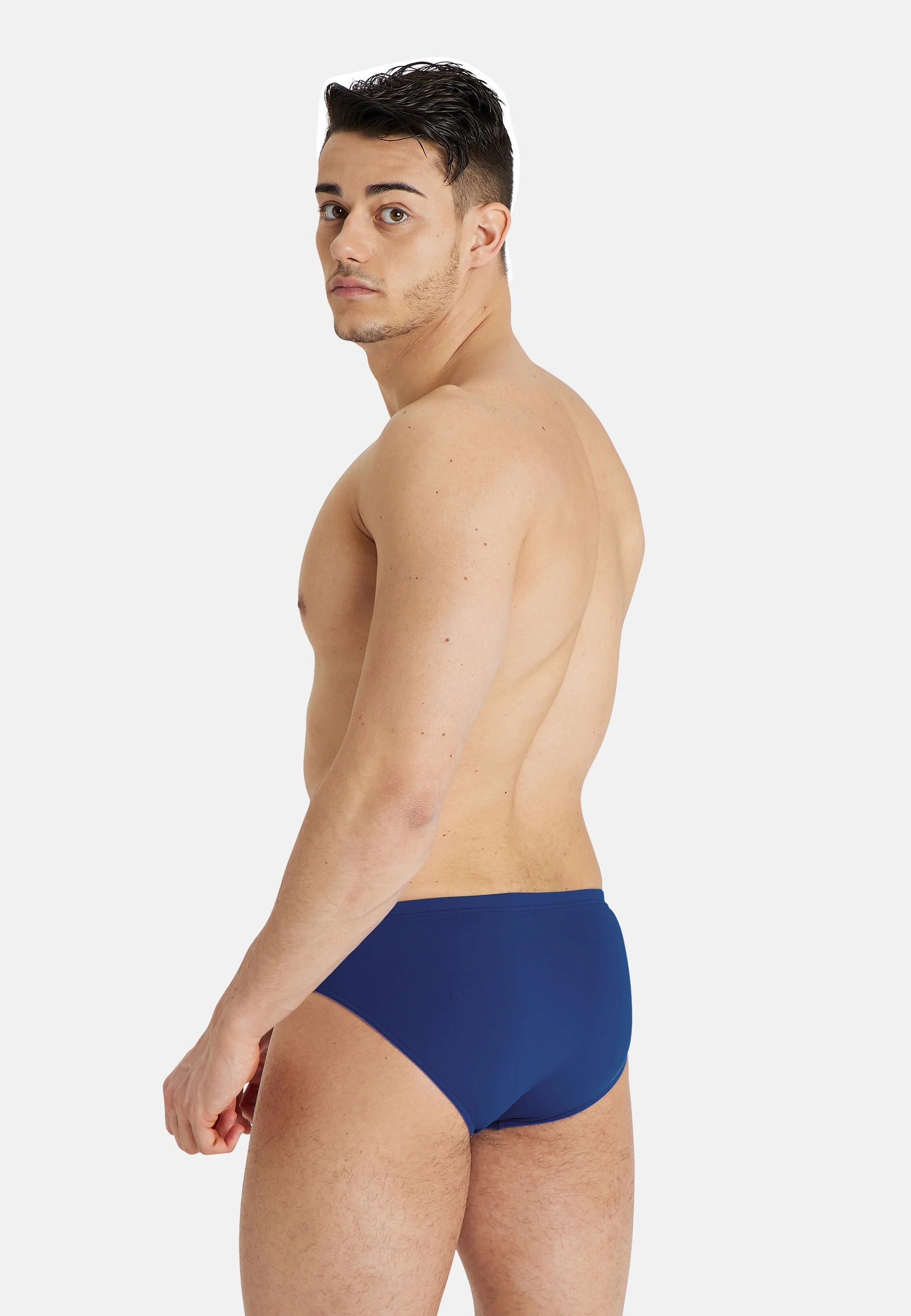 Slip de Bain Arena Team Solid – Bleu Marine, Blanc
