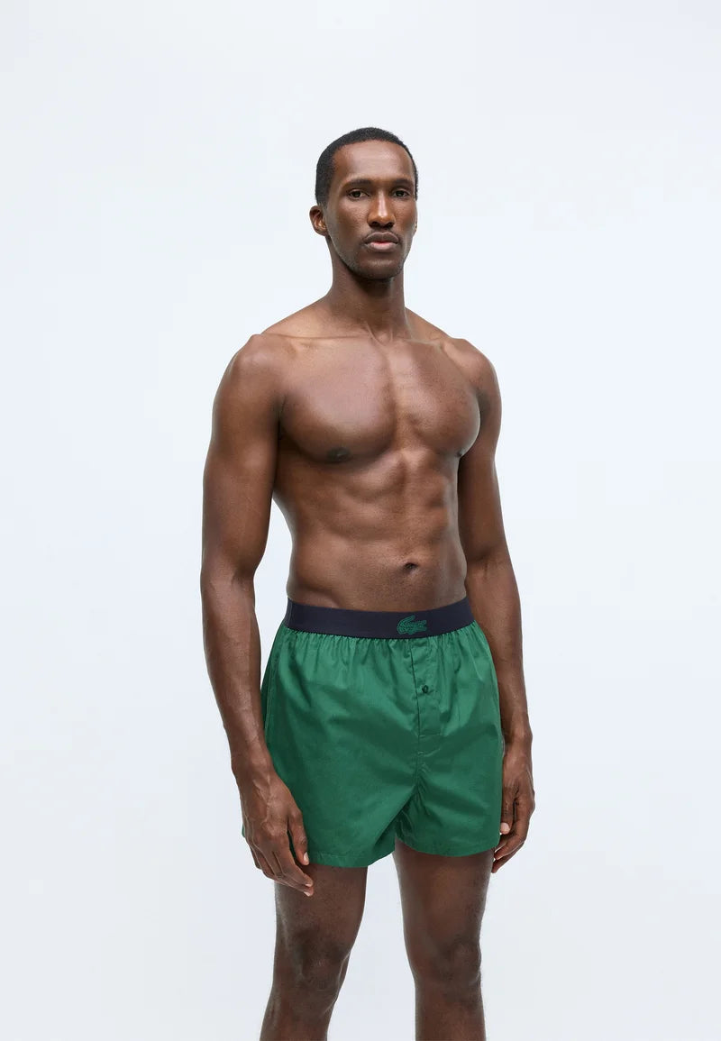 Boxer in cotone sciolto, confezione da 3 intimo Lacoste - Verde