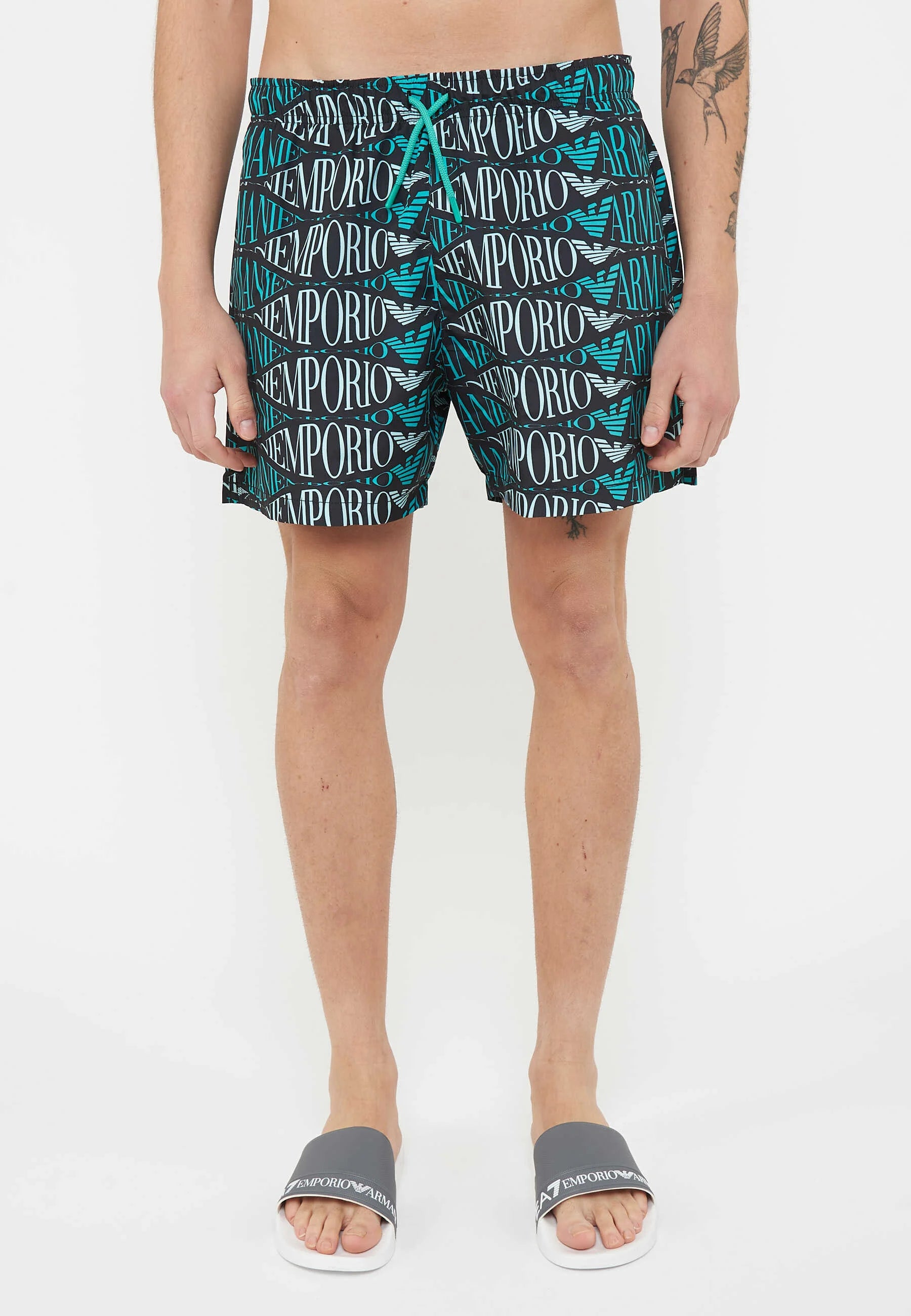 Short de bain avec logo Emporio Armani EA7 – EA Logo Noir