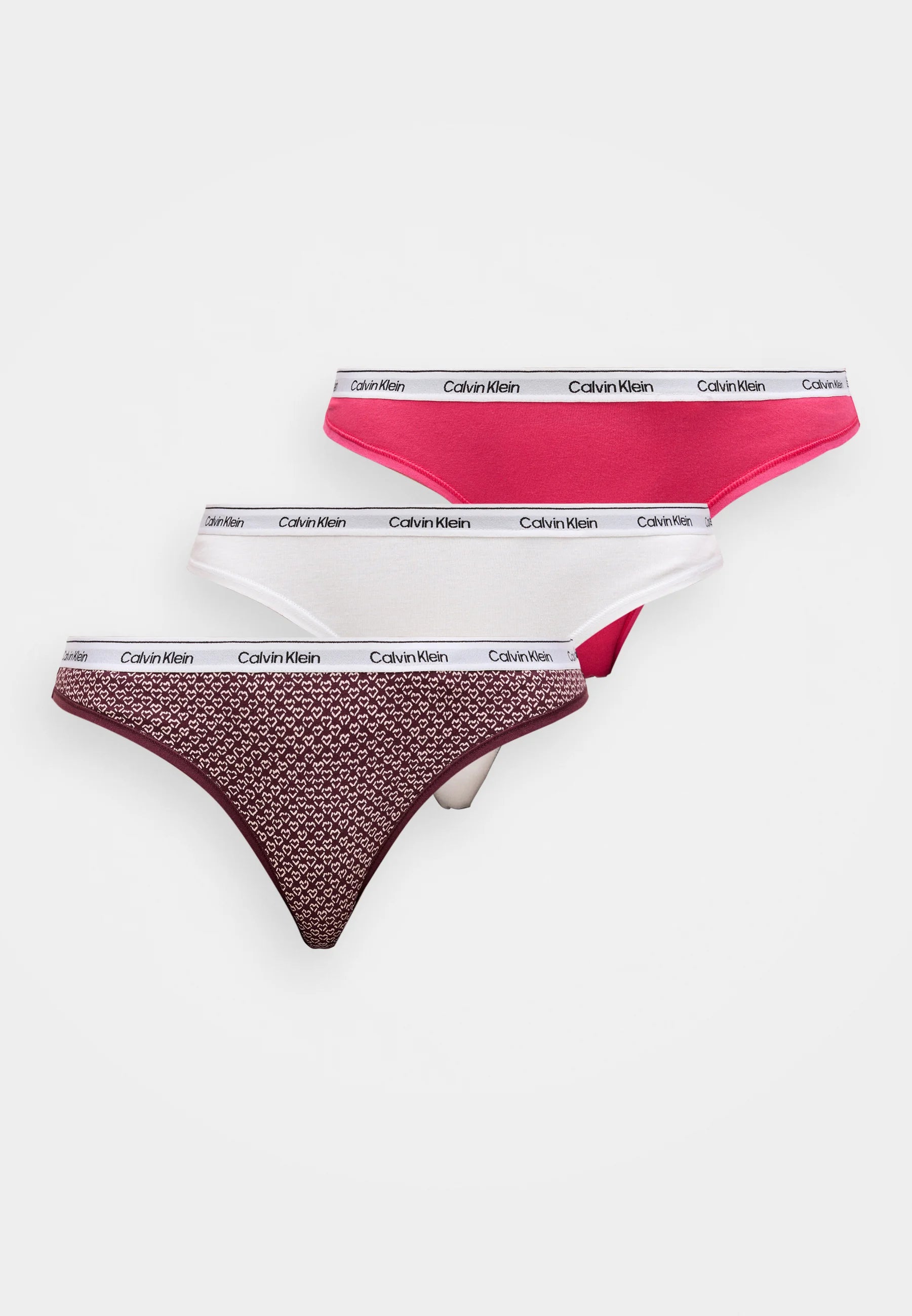 Calvin Klein Logo Icon 3-Pack Thongs – Innuendo, Dark Berry