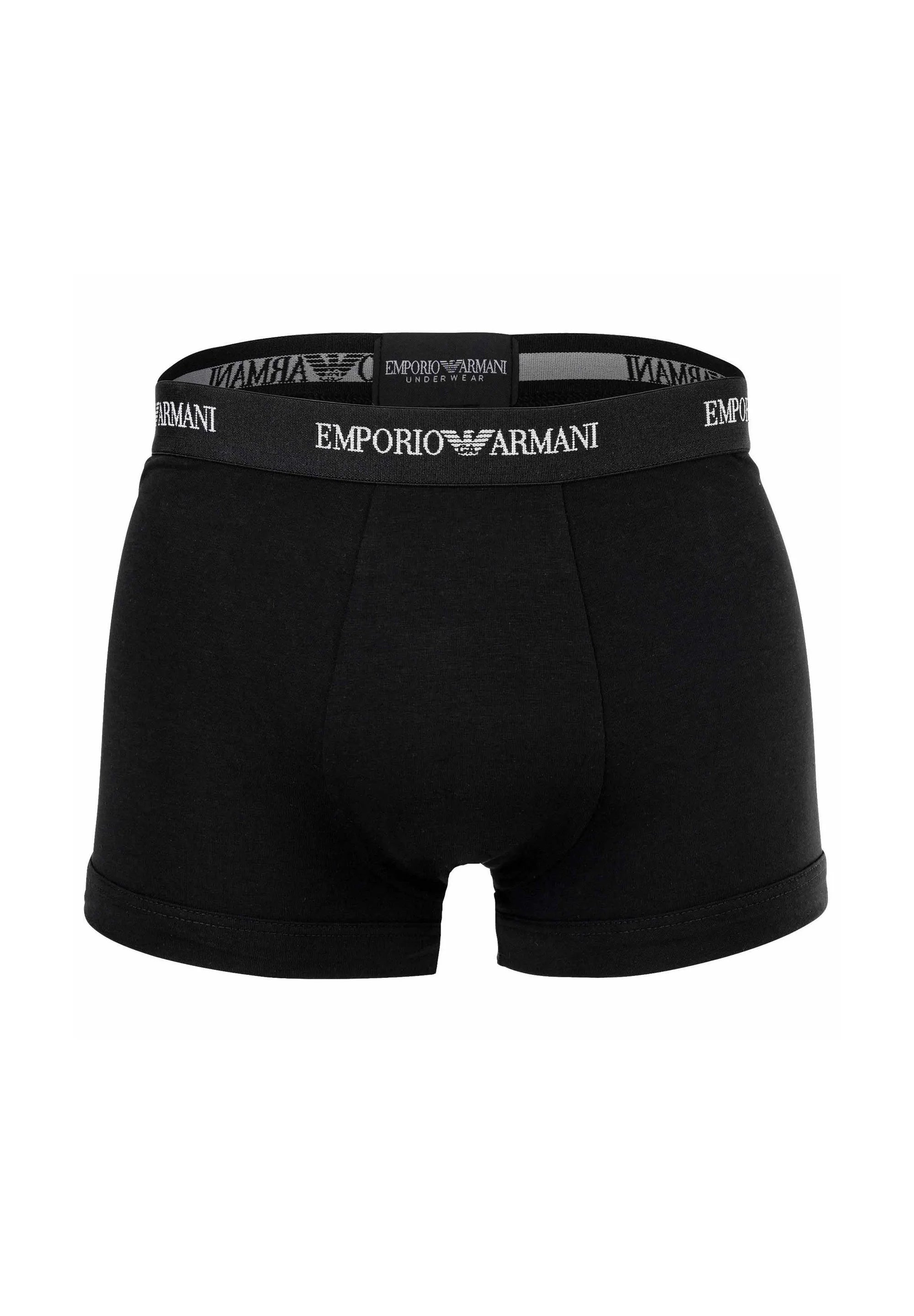 Lot de 3 boxers Emporio Armani en coton stretch de qualité supérieure – Blanc, Bleu Armani, Noir