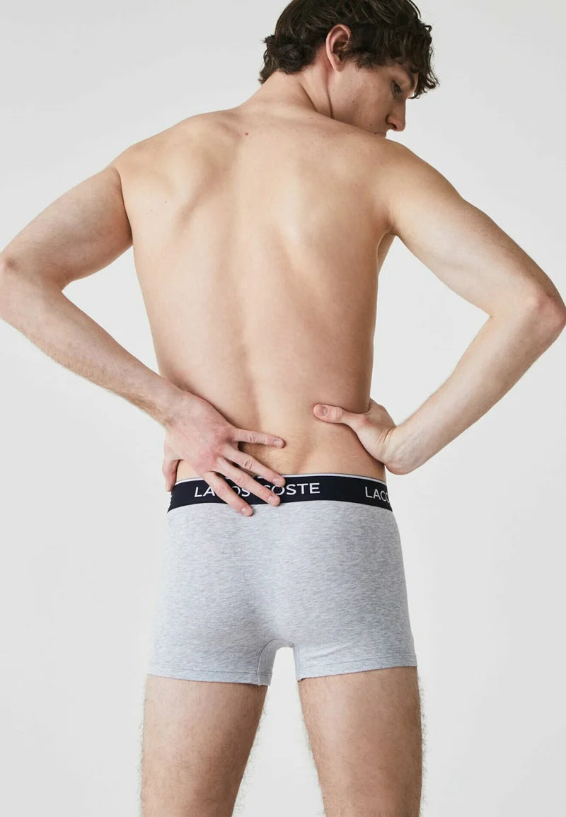 Lacoste Classic Stretch Trunks 3 Pack – Heather Grey