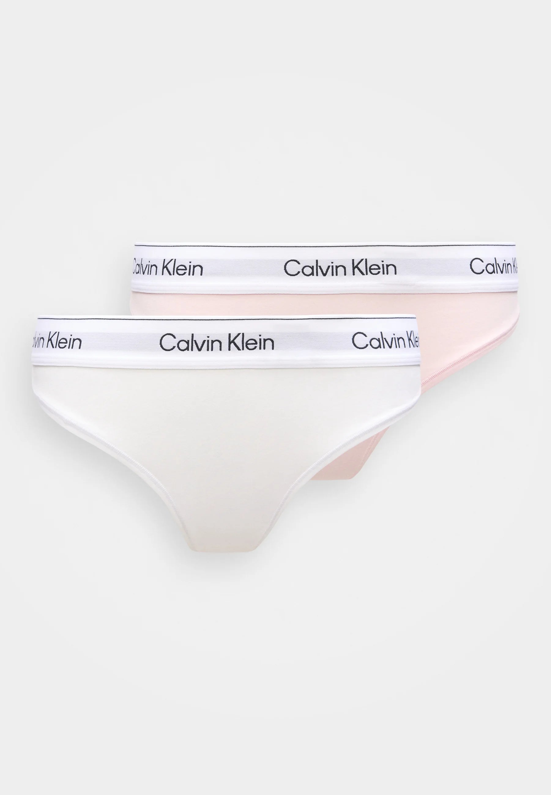 Dwupak stringów Calvin Klein – biały, kołysankowy róż
