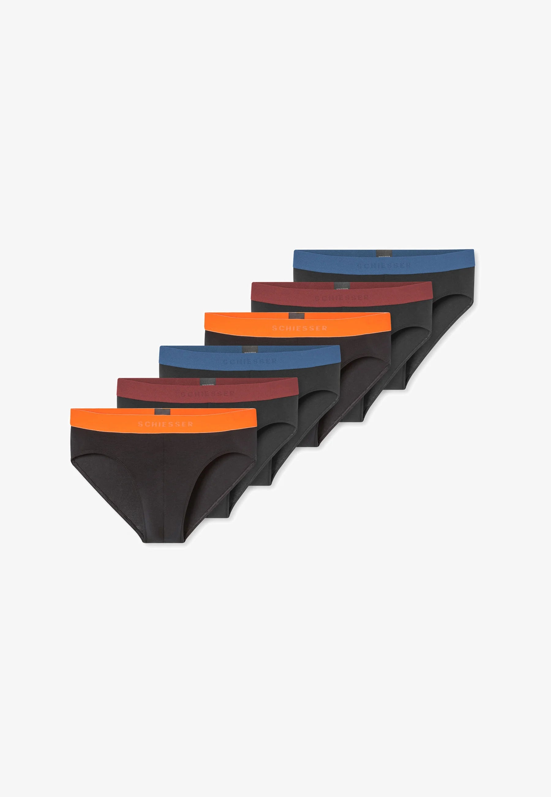 Schiesser 95 5 Lot de 6 slips – Noir, Multicolore