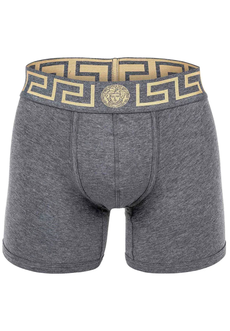 Bavlněné Stretch Trunks Versace – 2 balení – černá, šedá
