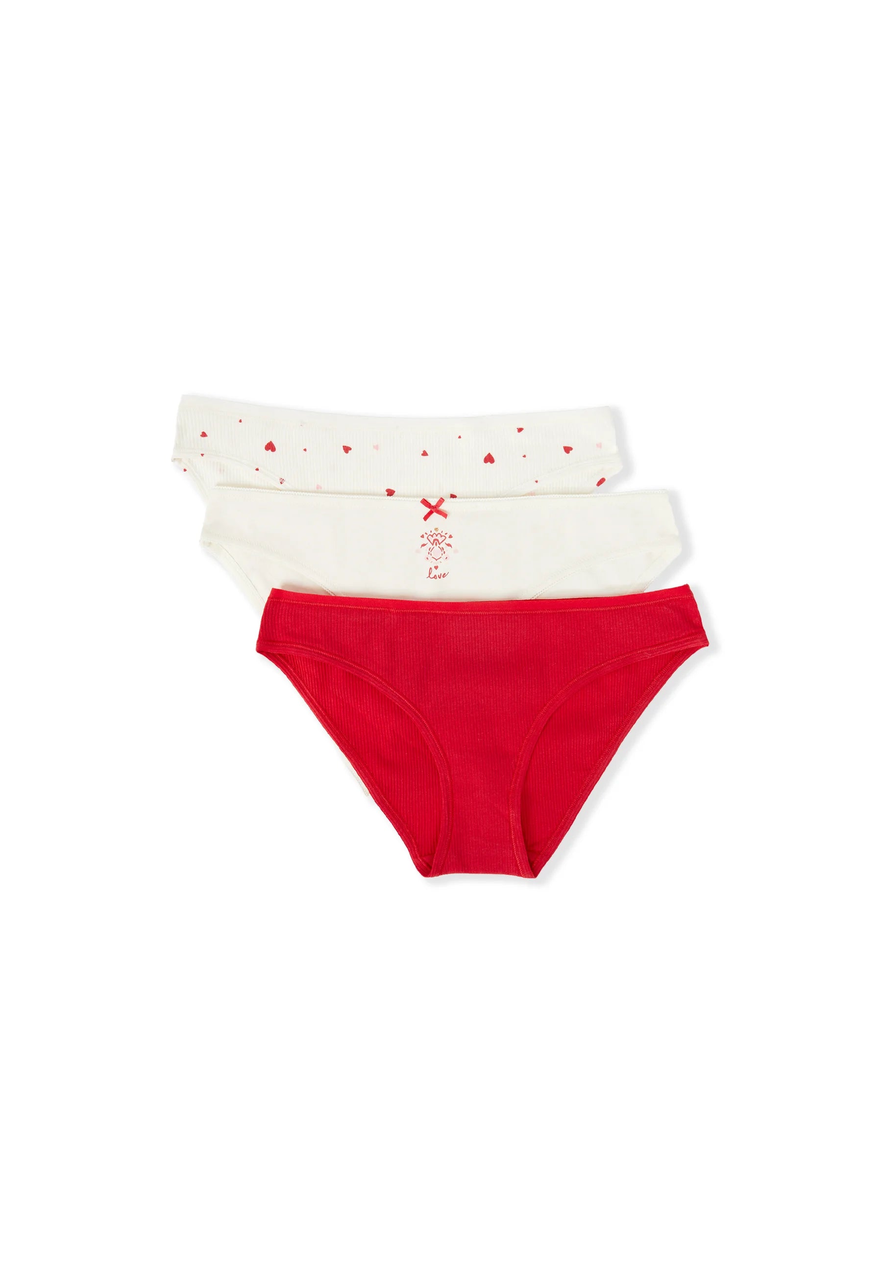 Etam Johnnie Briefs – 3 Pack, Red, White