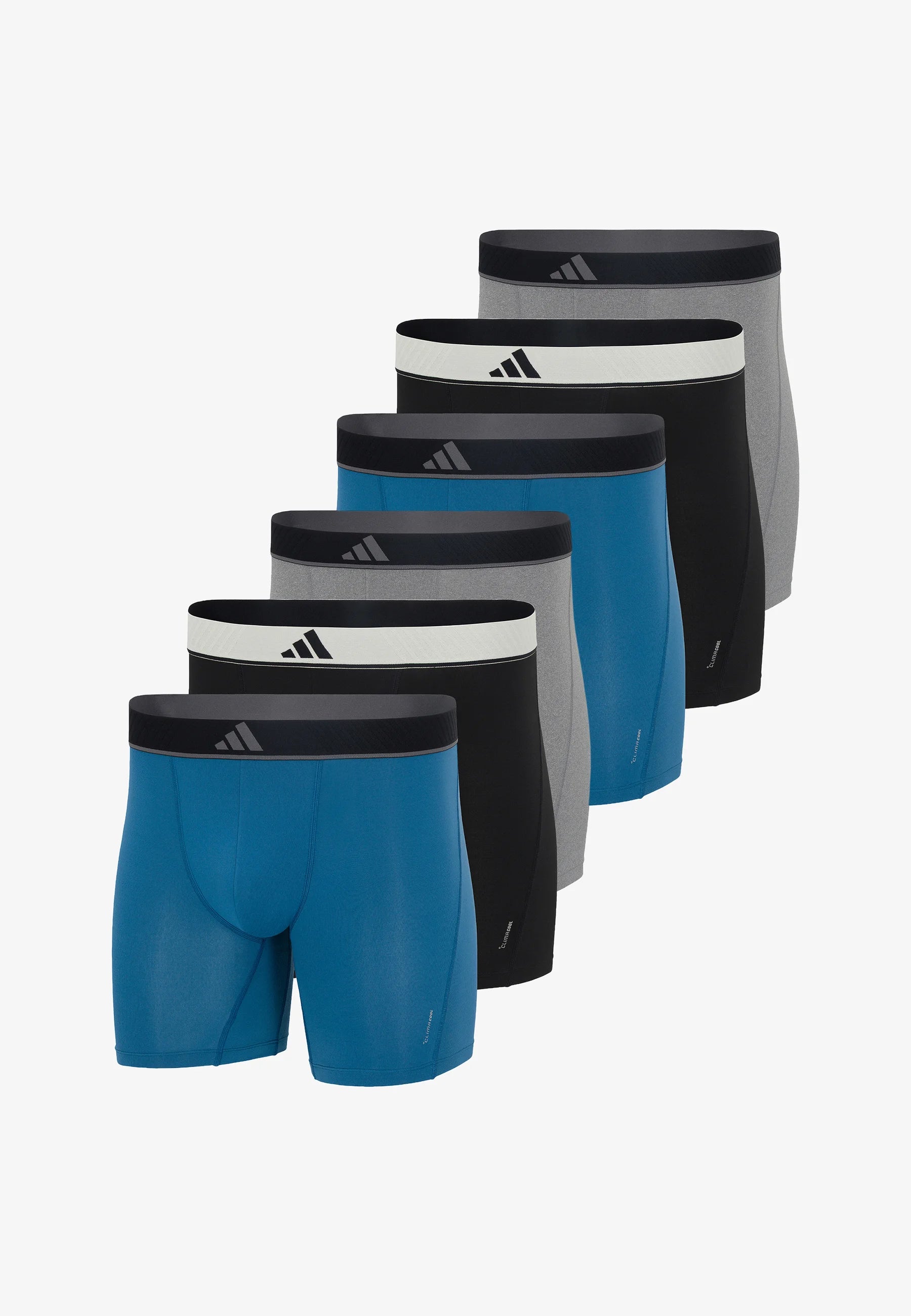 Boxerky Adidas Sportswear 6 Pack – světle šedé, černé, benzínové