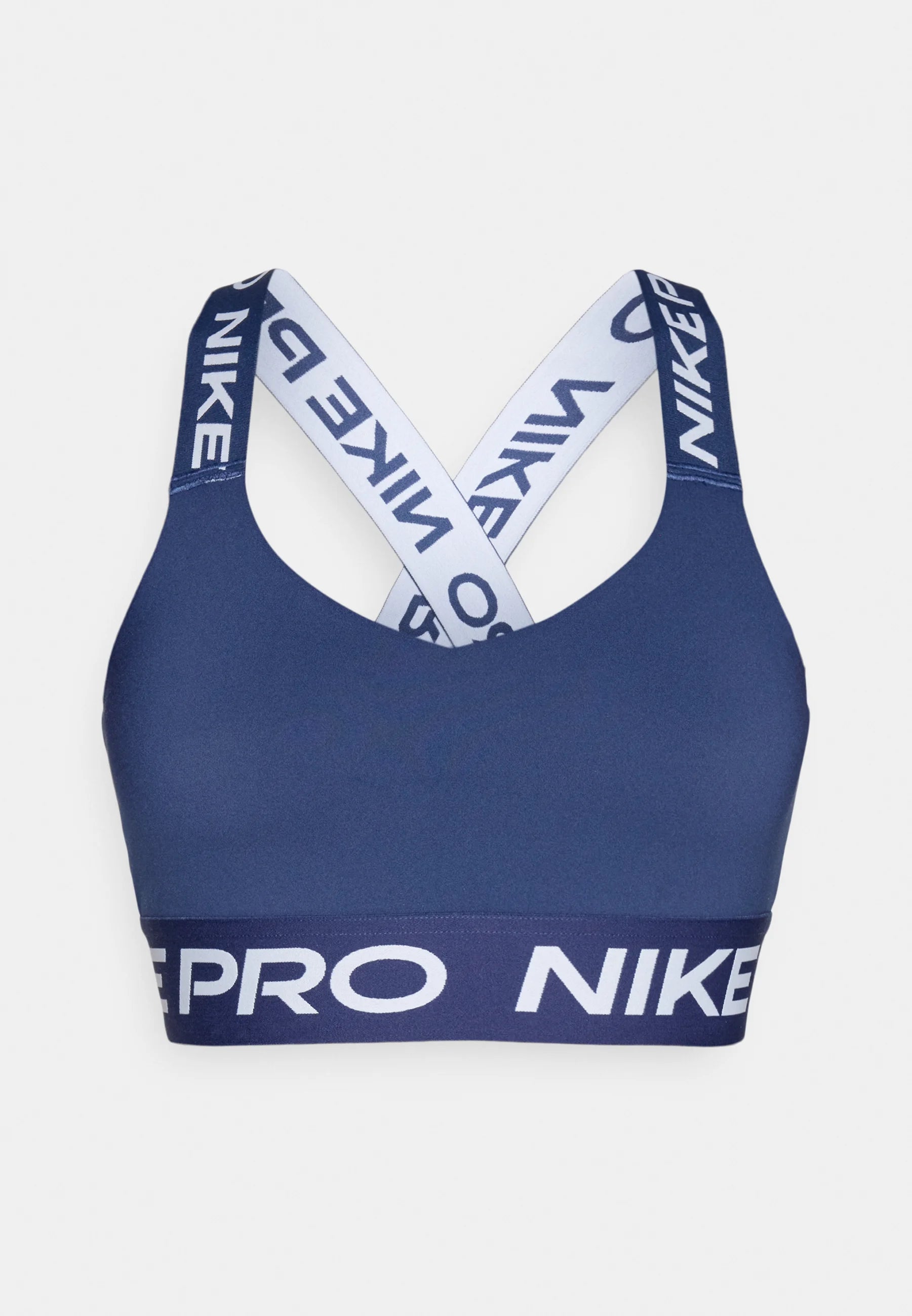 Nike Sport-BH mit mittlerem Halt – Midnight Navy, Weiß