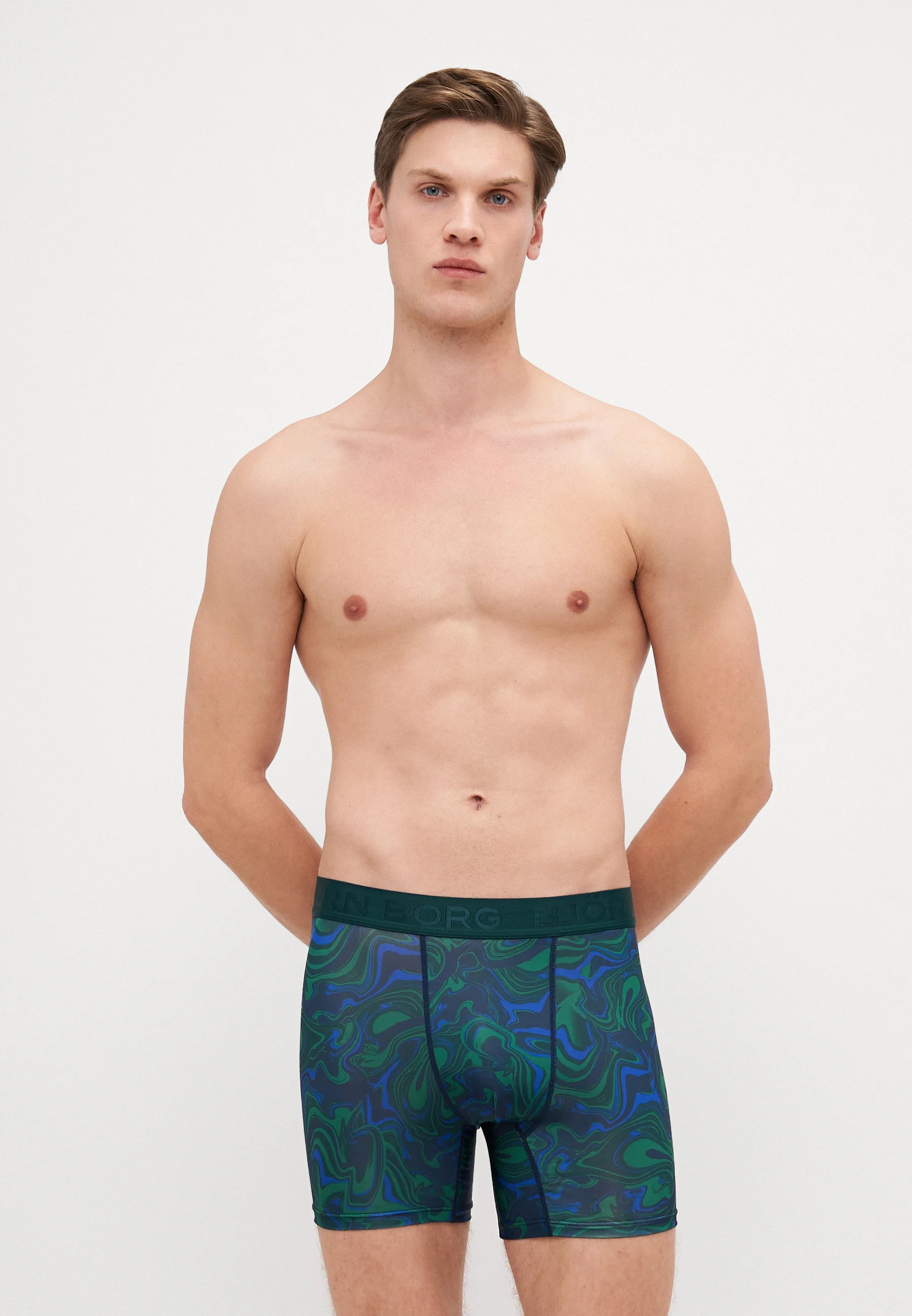 Boxerky Björn Borg Sports 5 Pack – šedá, černá, modrá, zelená
