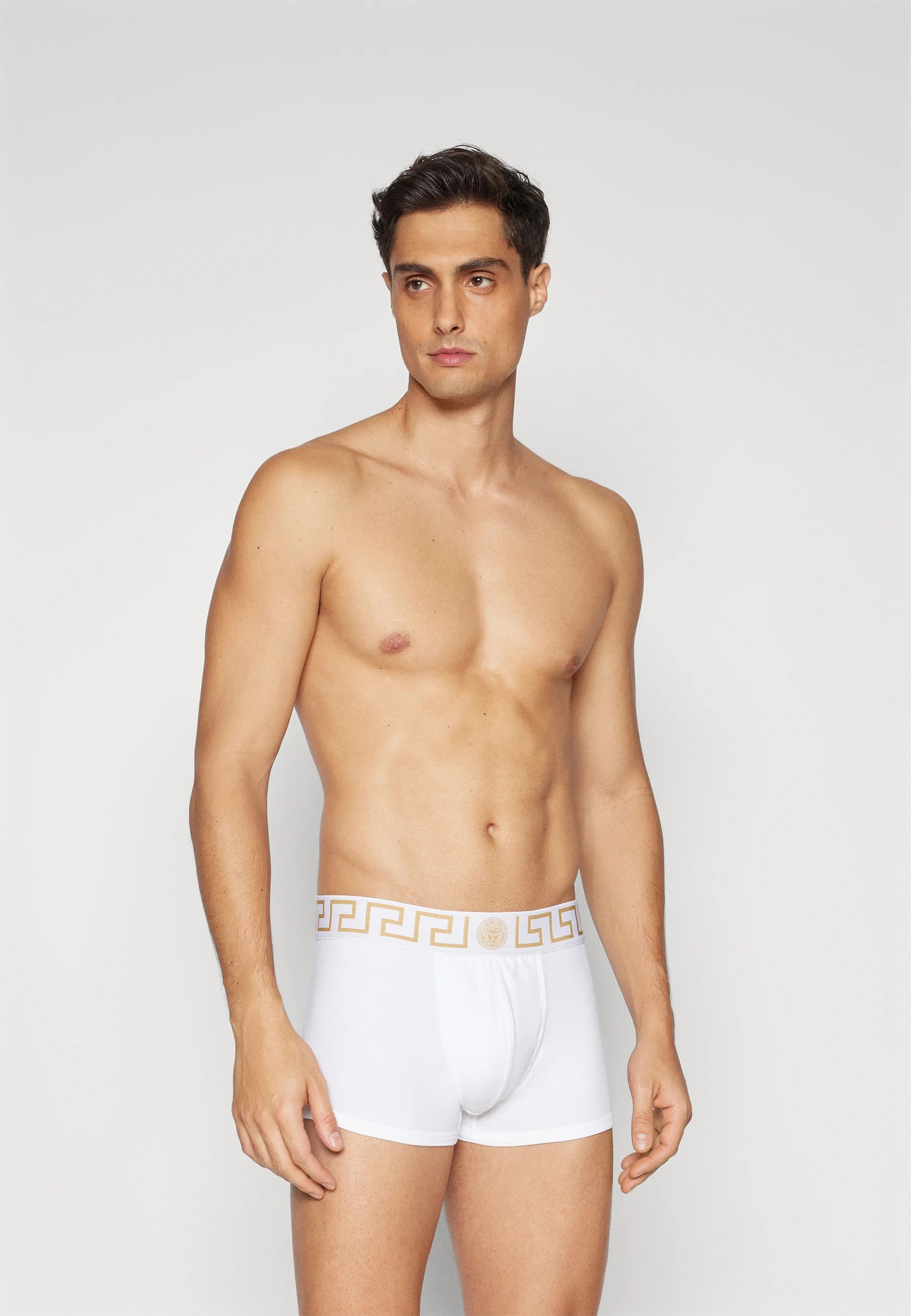 Bavlněné Stretch Low Rise kufry Versace – bílá, zlatá