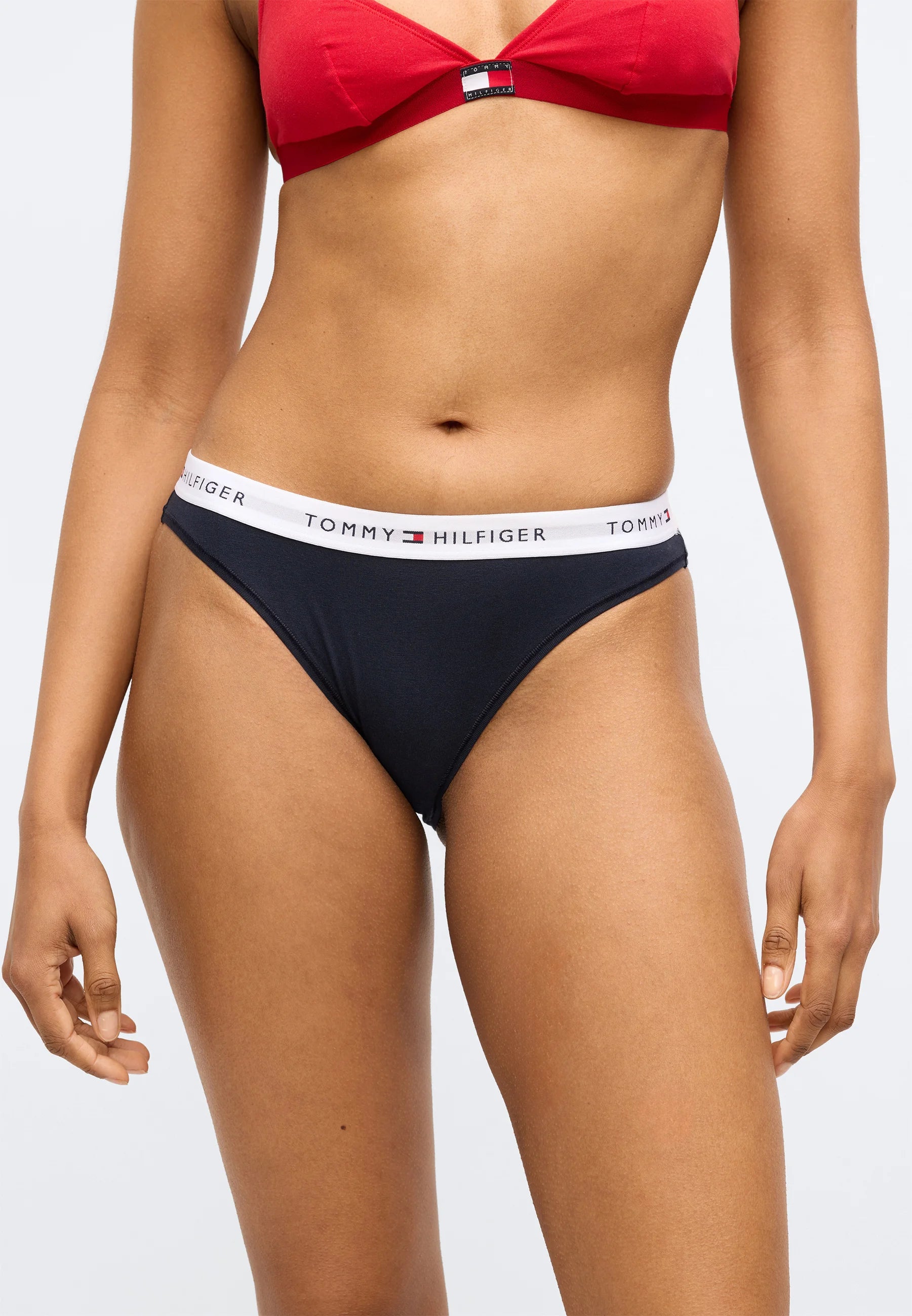 Tommy Hilfiger - Lot de 3 slips, Desert Sky, blanc, rouge primaire