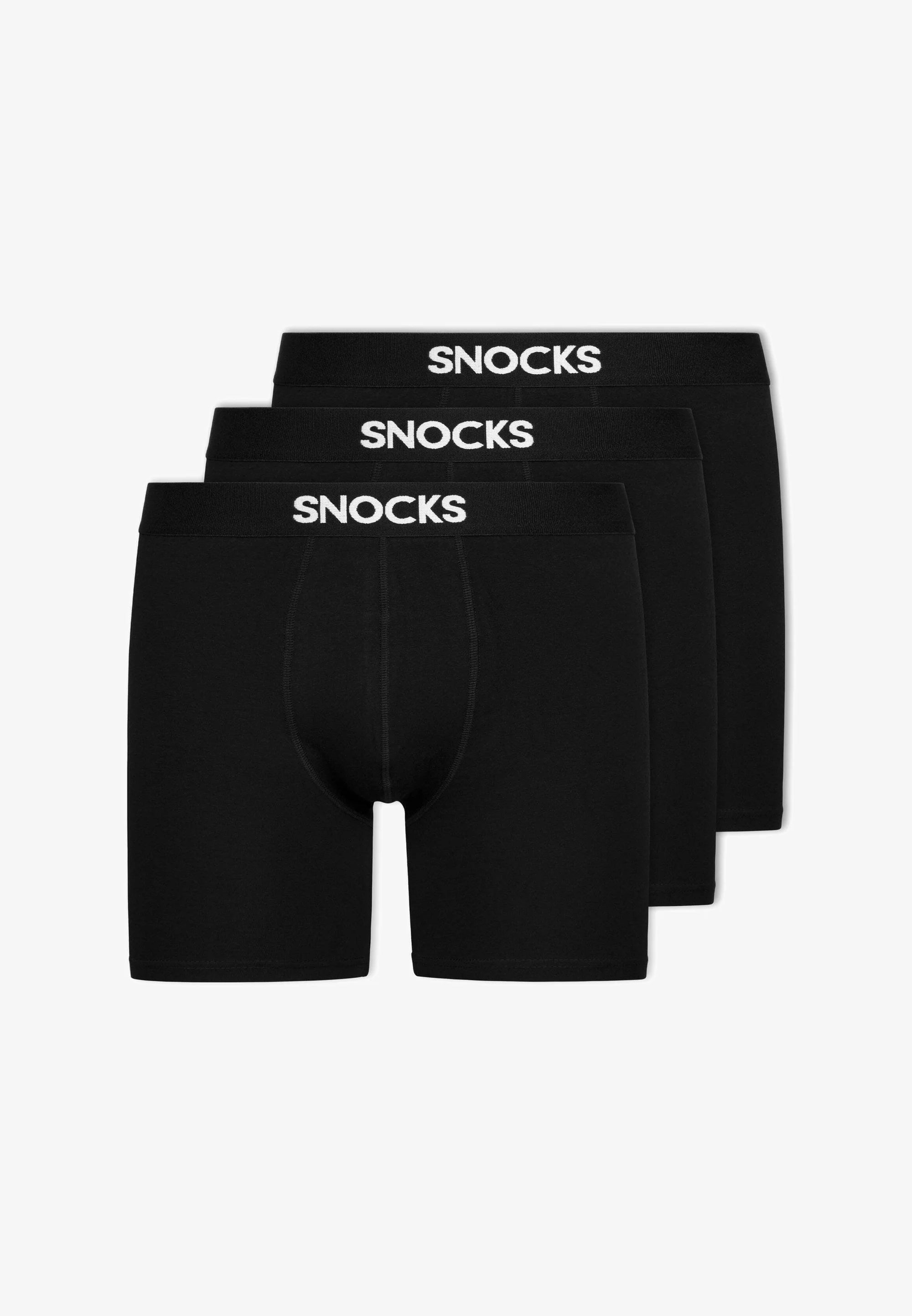 SNOCKS 3er-Pack Boxershorts – Schwarz