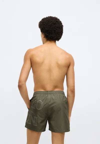 Pantaloncini da bagno boxer Emporio Armani EA7 Bold Logo - Oliva