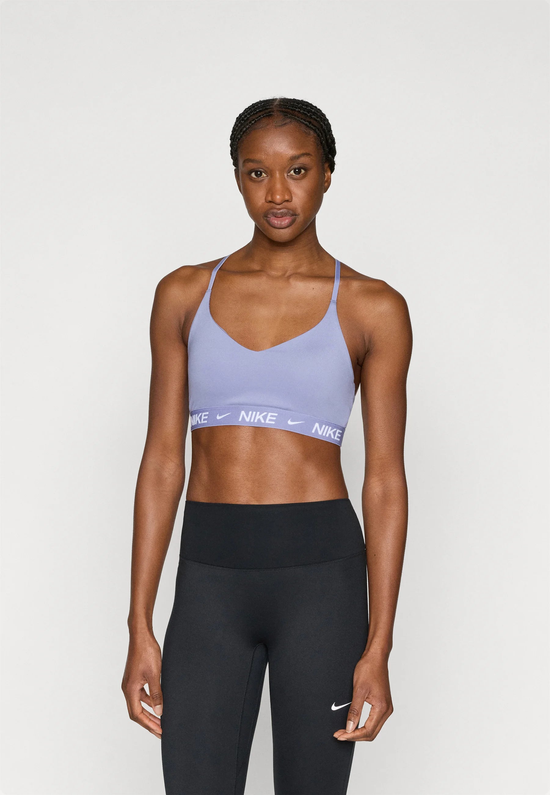 Soutien-gorge Nike Performance Indy Light Support – Violet fer, blanc
