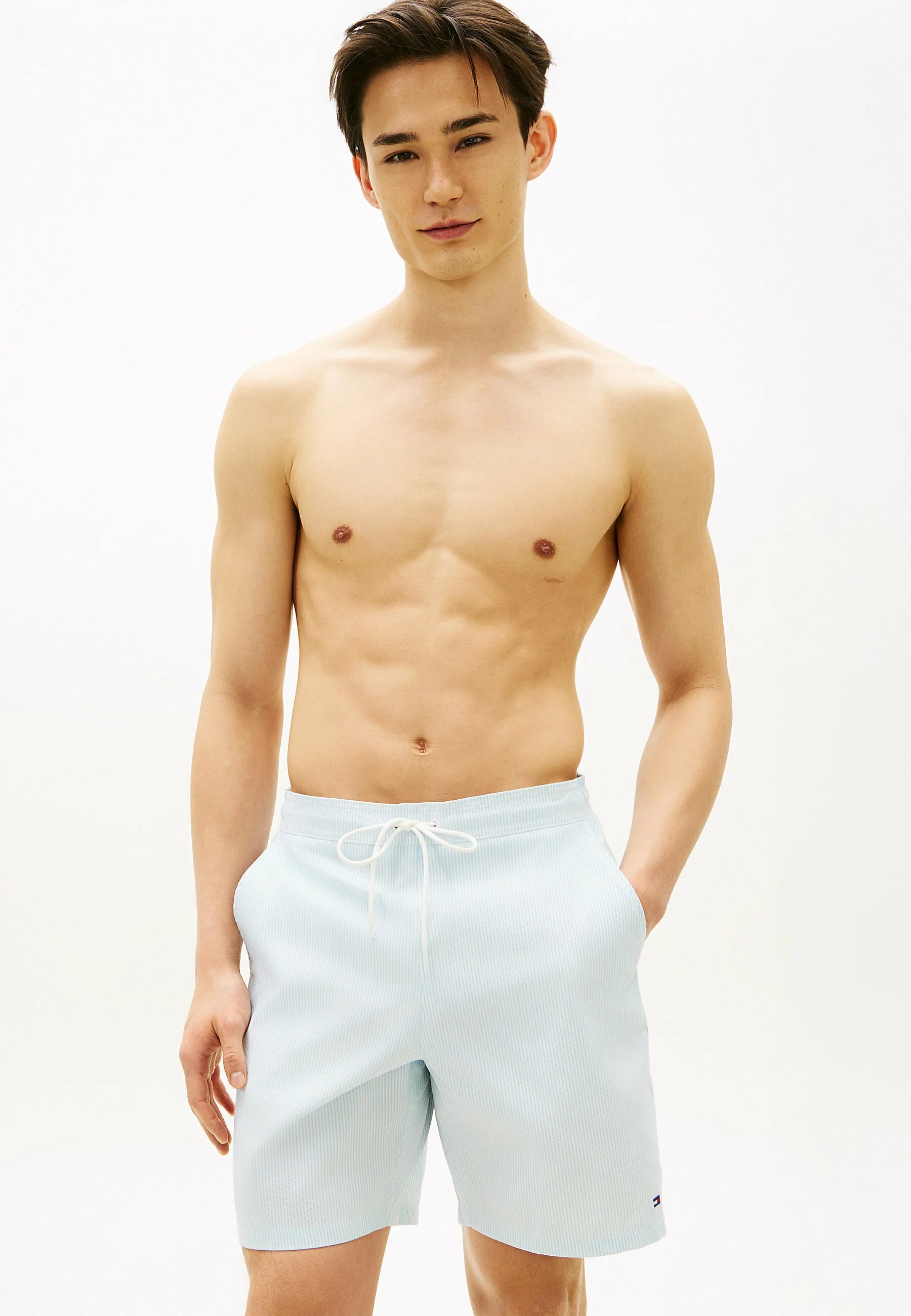 Tommy Hilfiger Ithaca Stripe Short De Bain – Bleu Voile, Écru