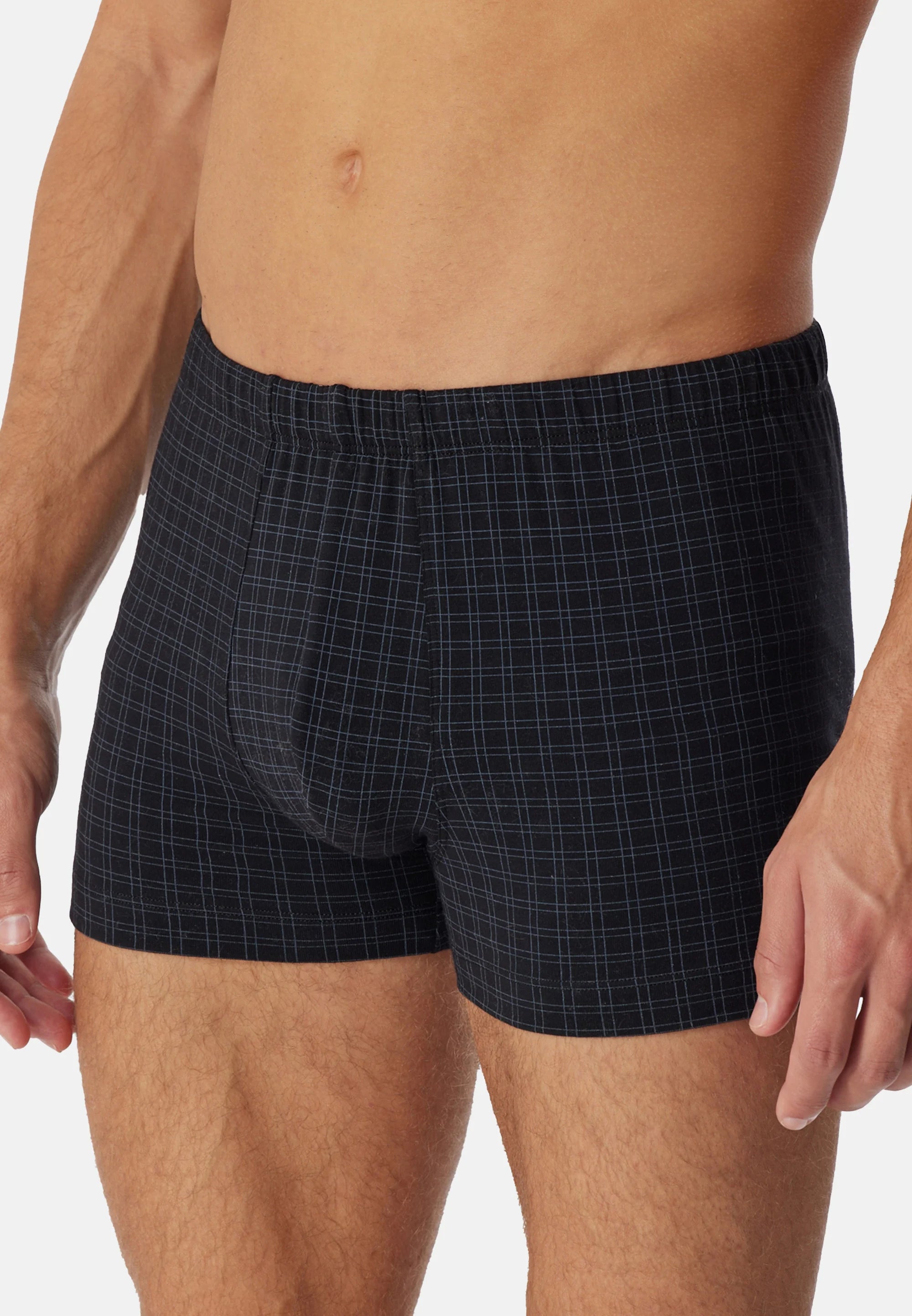 Schiesser Casual Cotton 5 Pack Trunks – Dark Blue, Black