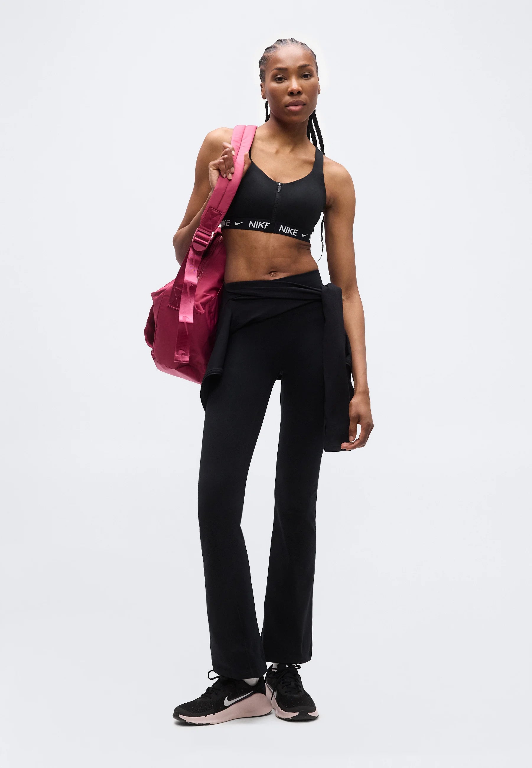 Nike Indy Zip High Support Sport-BH – Schwarz