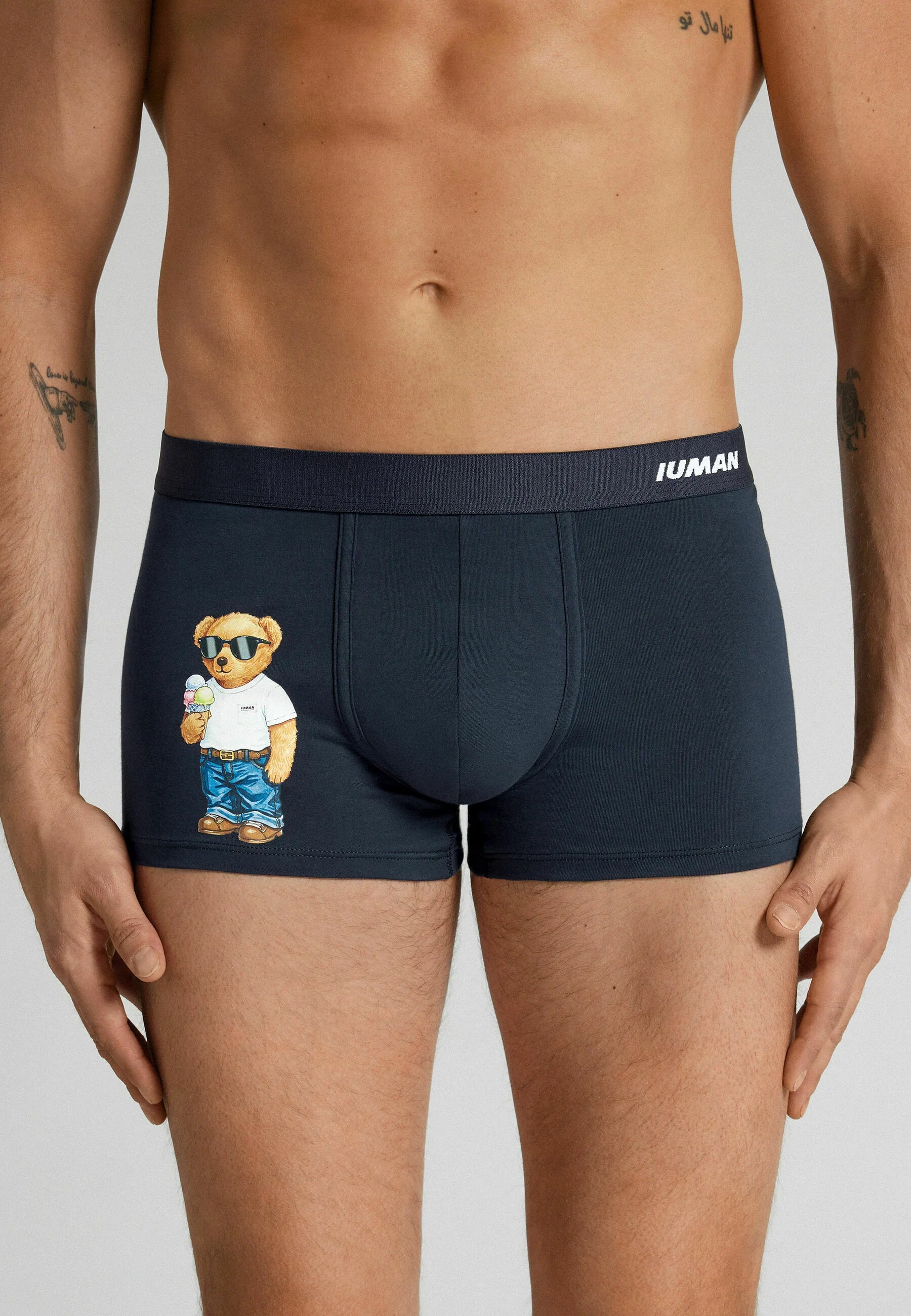 IUMAN Intimissimi Uomo Ice Cream Bear Print Trunks – Modré