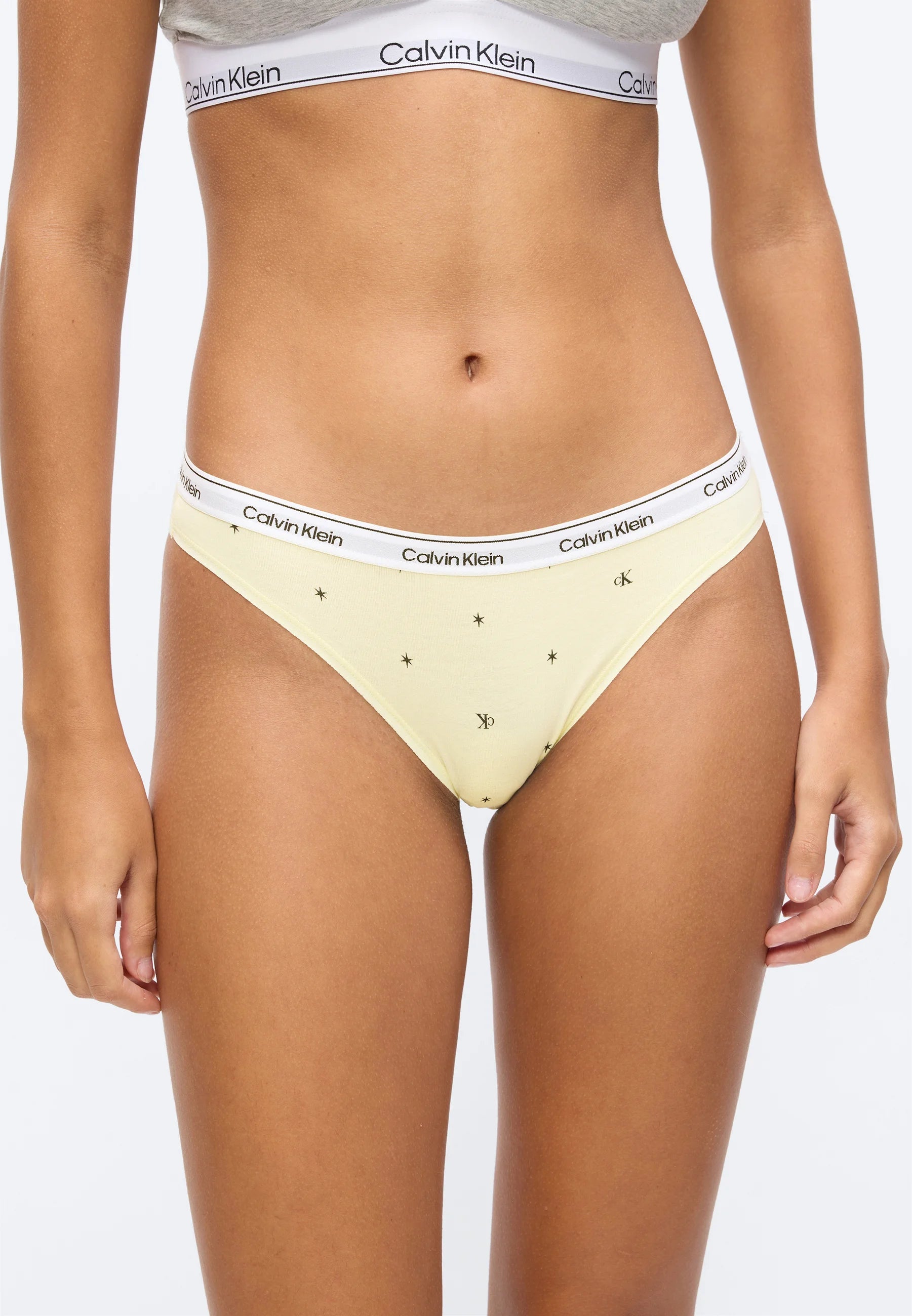 Calvin Klein Icon Logo Briefs – 5 Pack, Shoreline, Blue Descent, Grey Heather