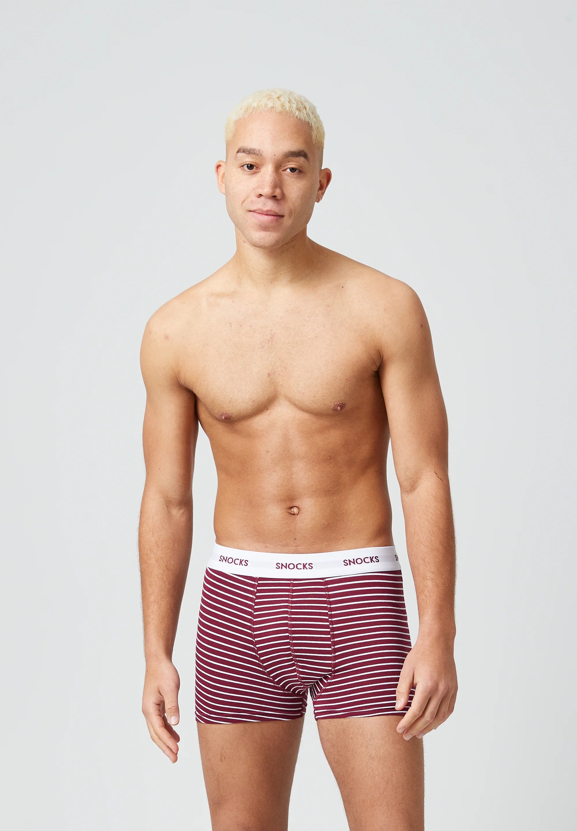 SNOCKS Lot de 6 boxers avec ceinture colorée – Ensemble à rayures rouges