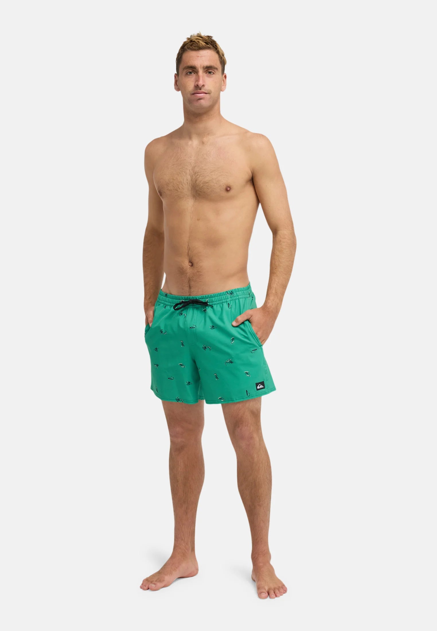 Short de bain imprimé Volley 16 Quiksilver – Verts