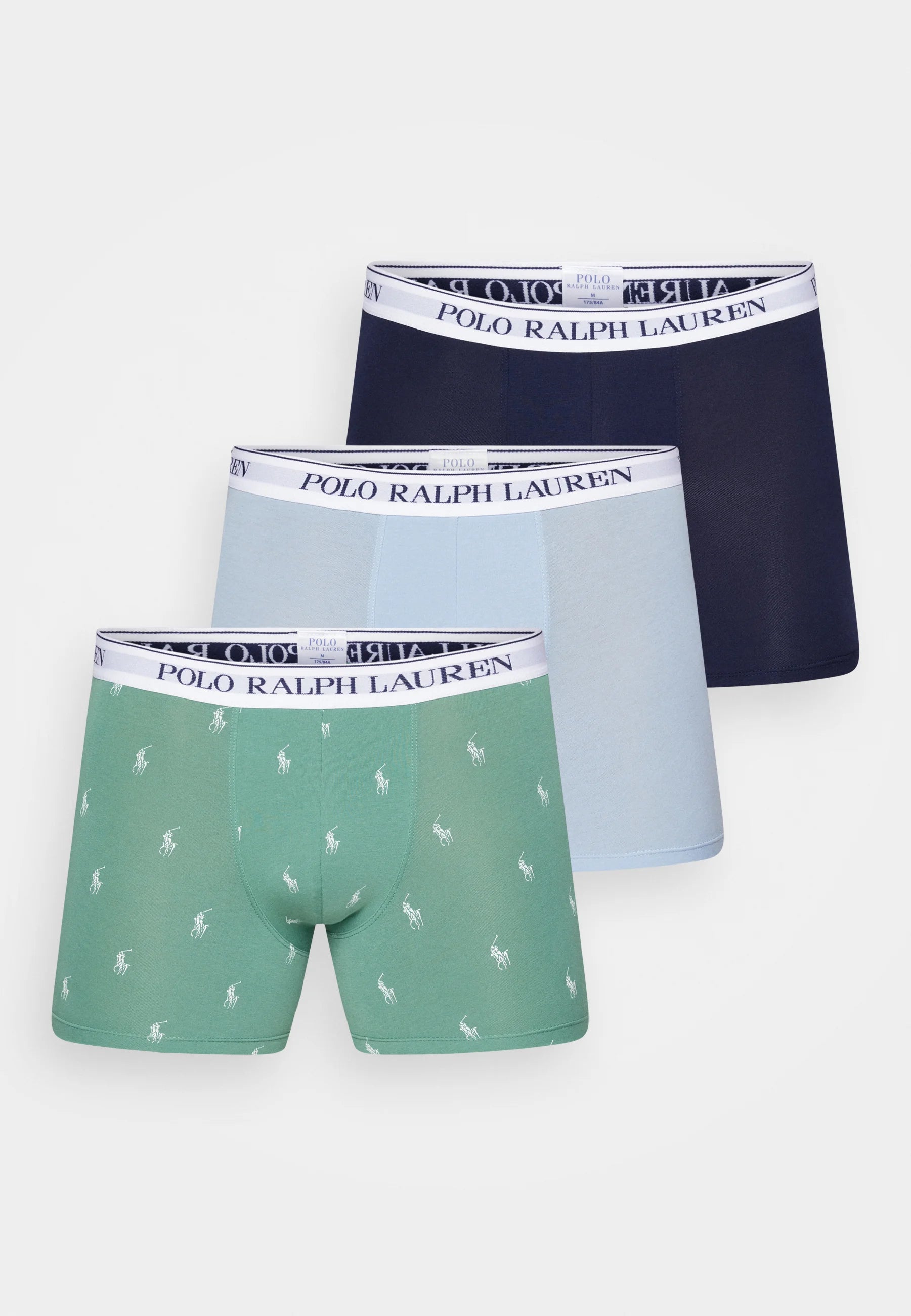 Bavlněné Stretch boxerky Polo Ralph Lauren – 3 balení – tyrkysová, světle modrá, tmavě modrá